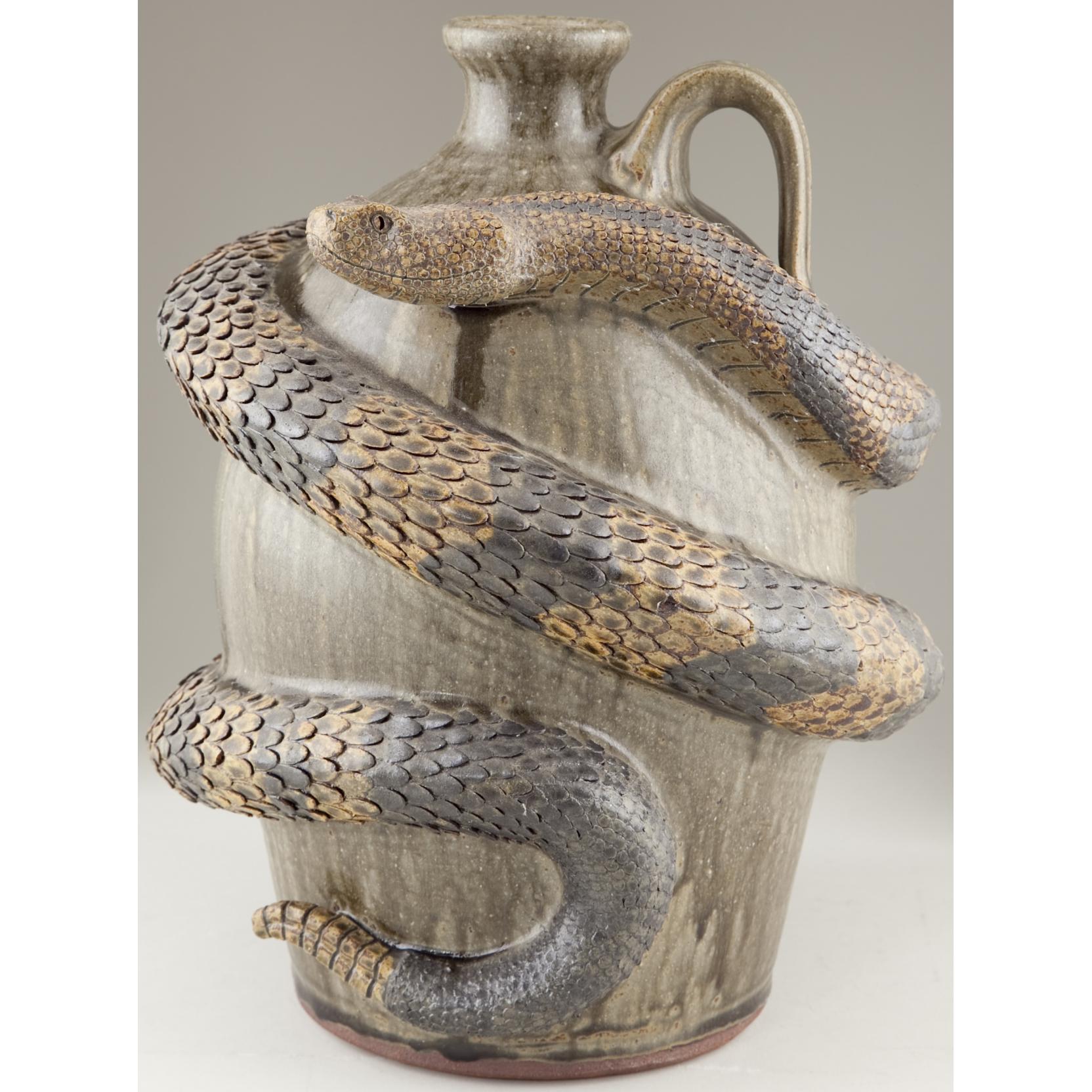 Michael & Melvin Crocker GA Folk Pottery Snake Jug (Lot 41 - Fine