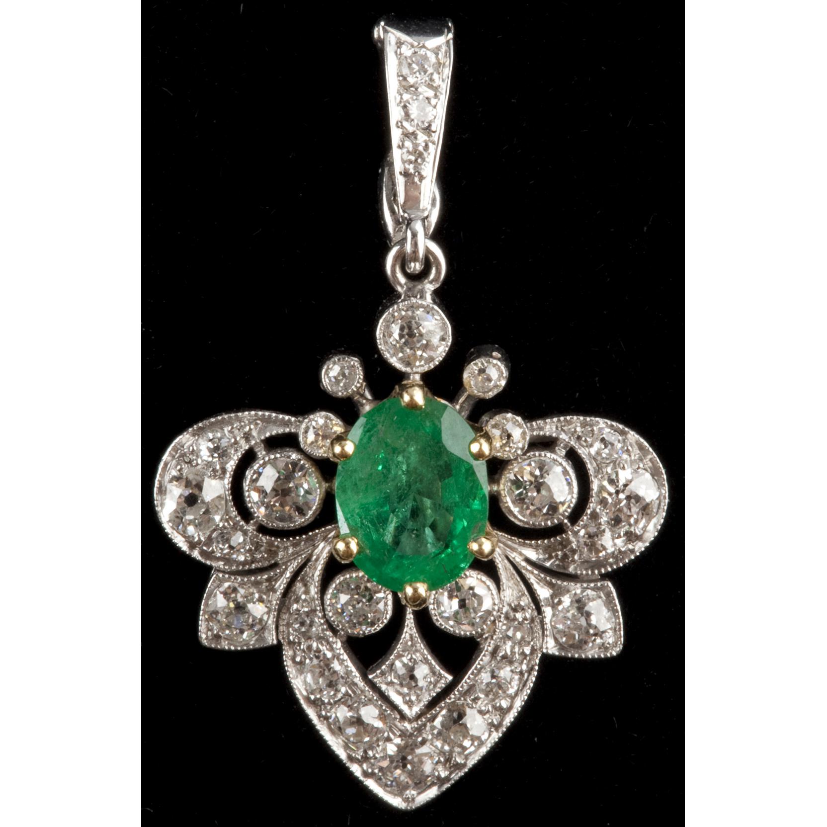 art-deco-emerald-and-diamond-platinum-pendant