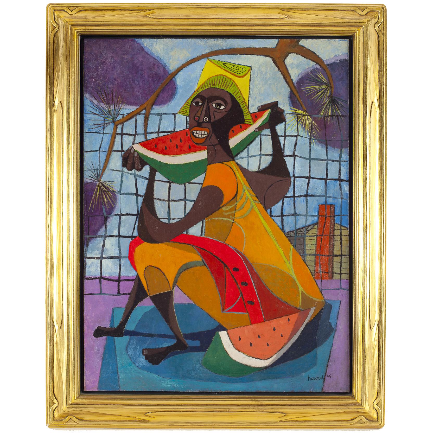 claude-howell-nc-1915-1977-boy-with-watermelon
