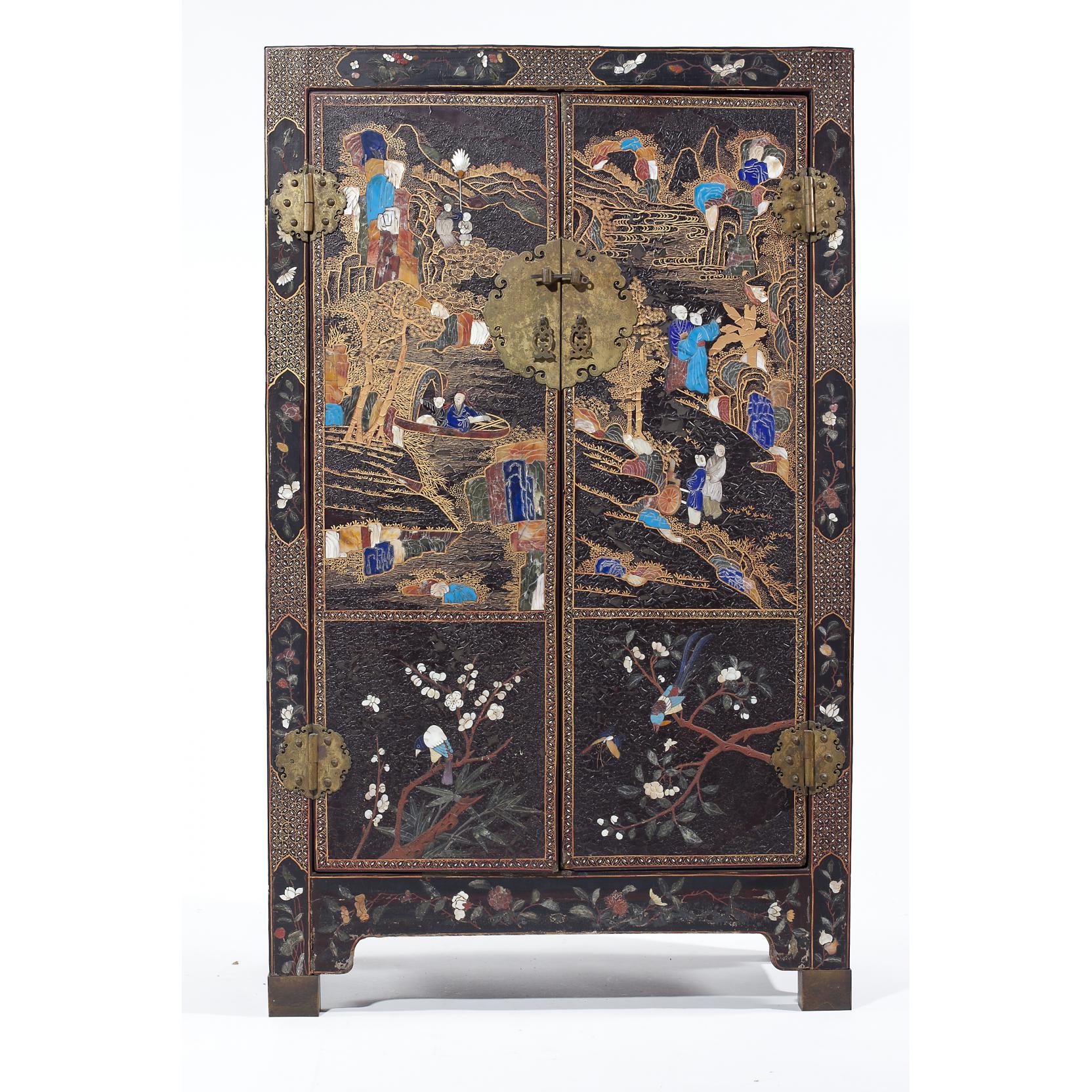 Pair of Chinese Black Lacquered Cabinets (Lot 724 - The