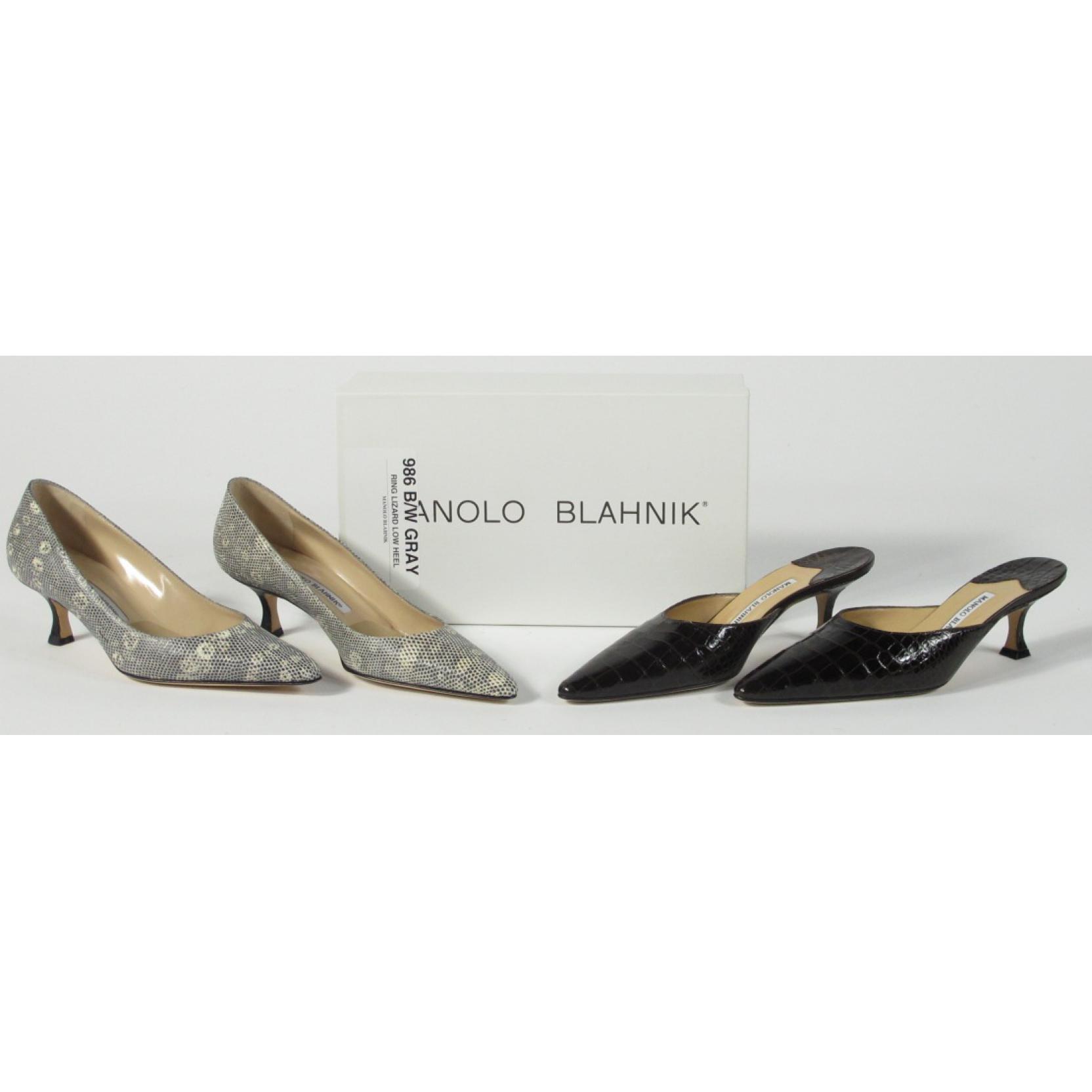Two Pairs of Exotic Skin Shoes, Manolo Blahnik (Lot 327