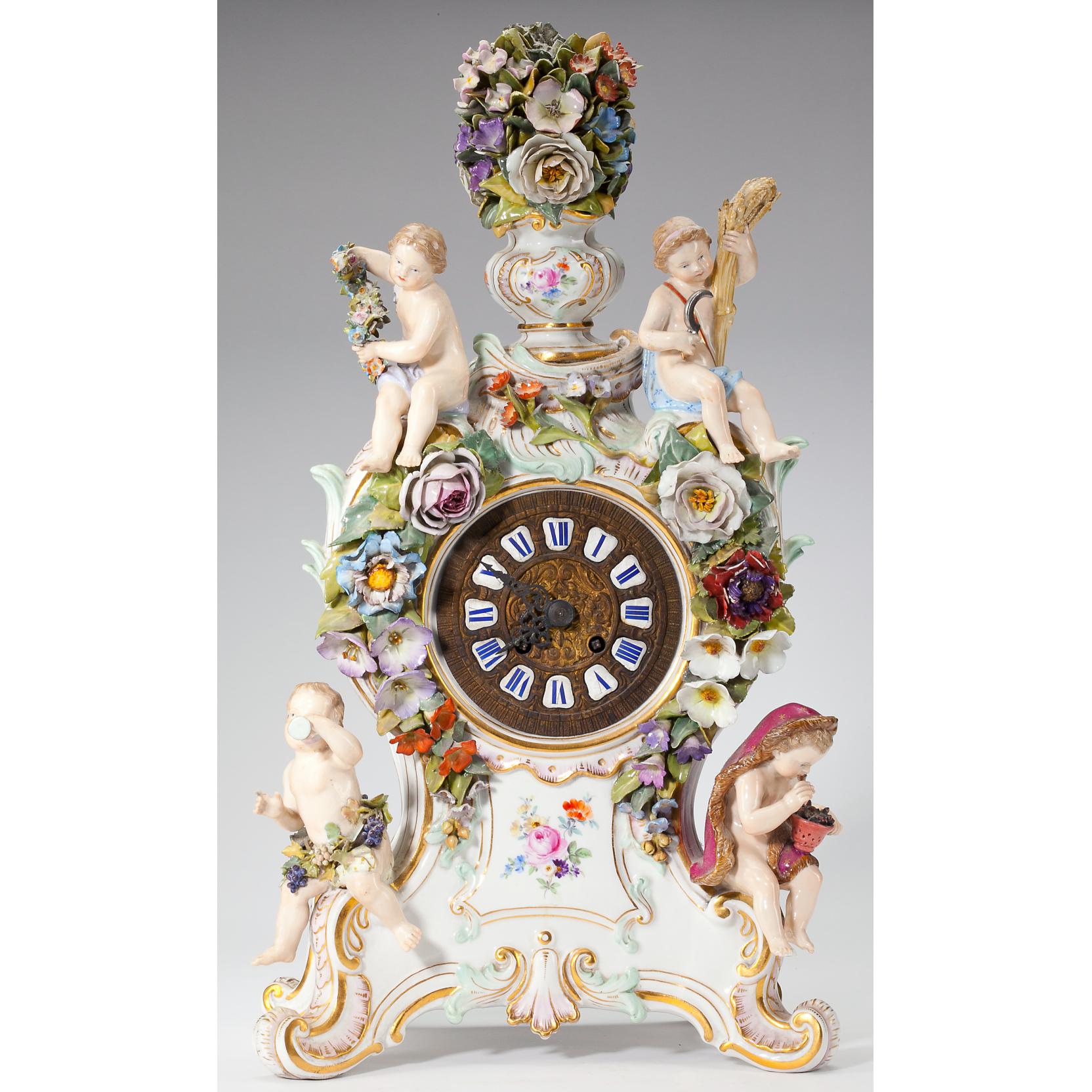Meissen Four Seasons Mantel Clock (Lot 336 - Fall Estate