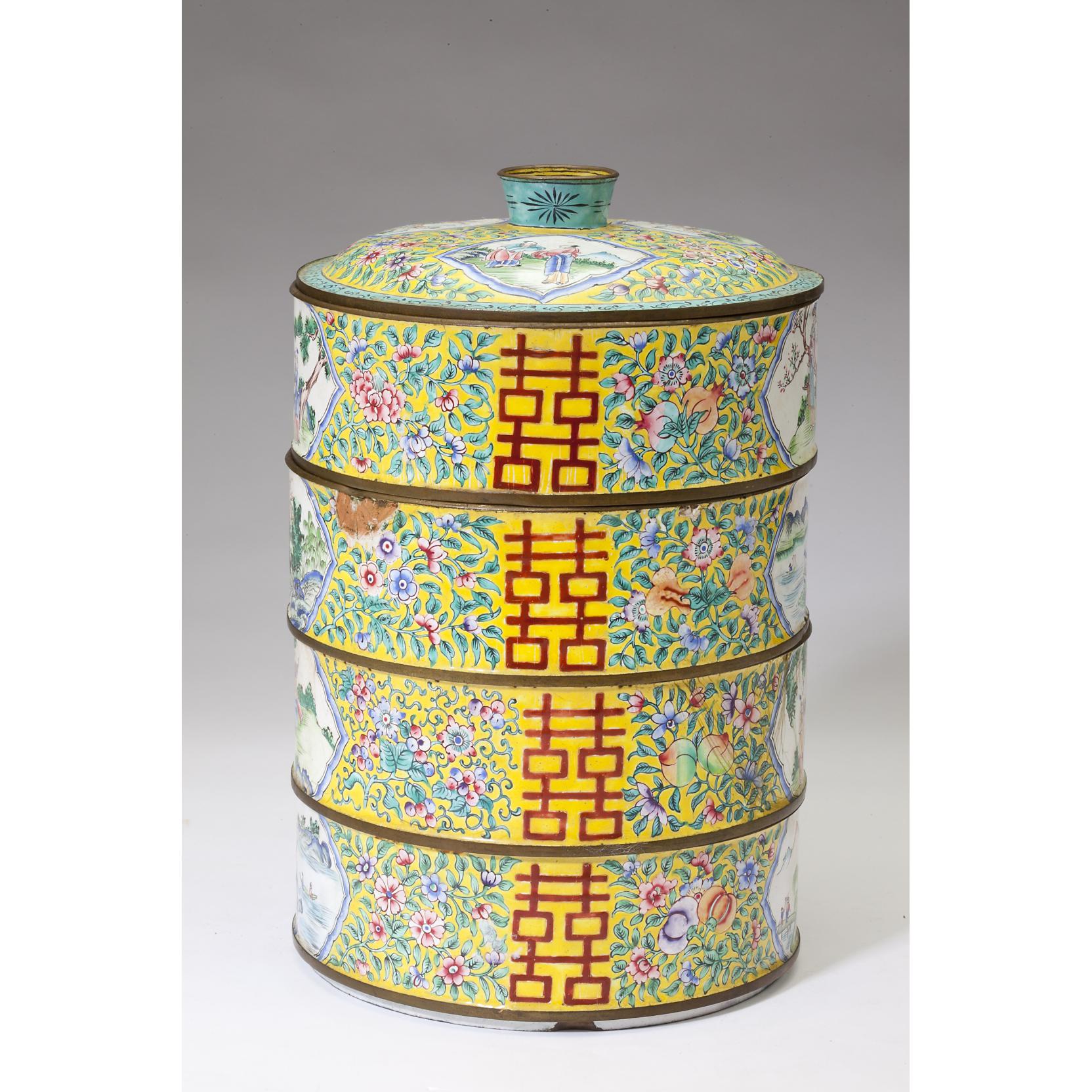 Chinese Canton Enamel Food Box (Lot 803 - The Spring