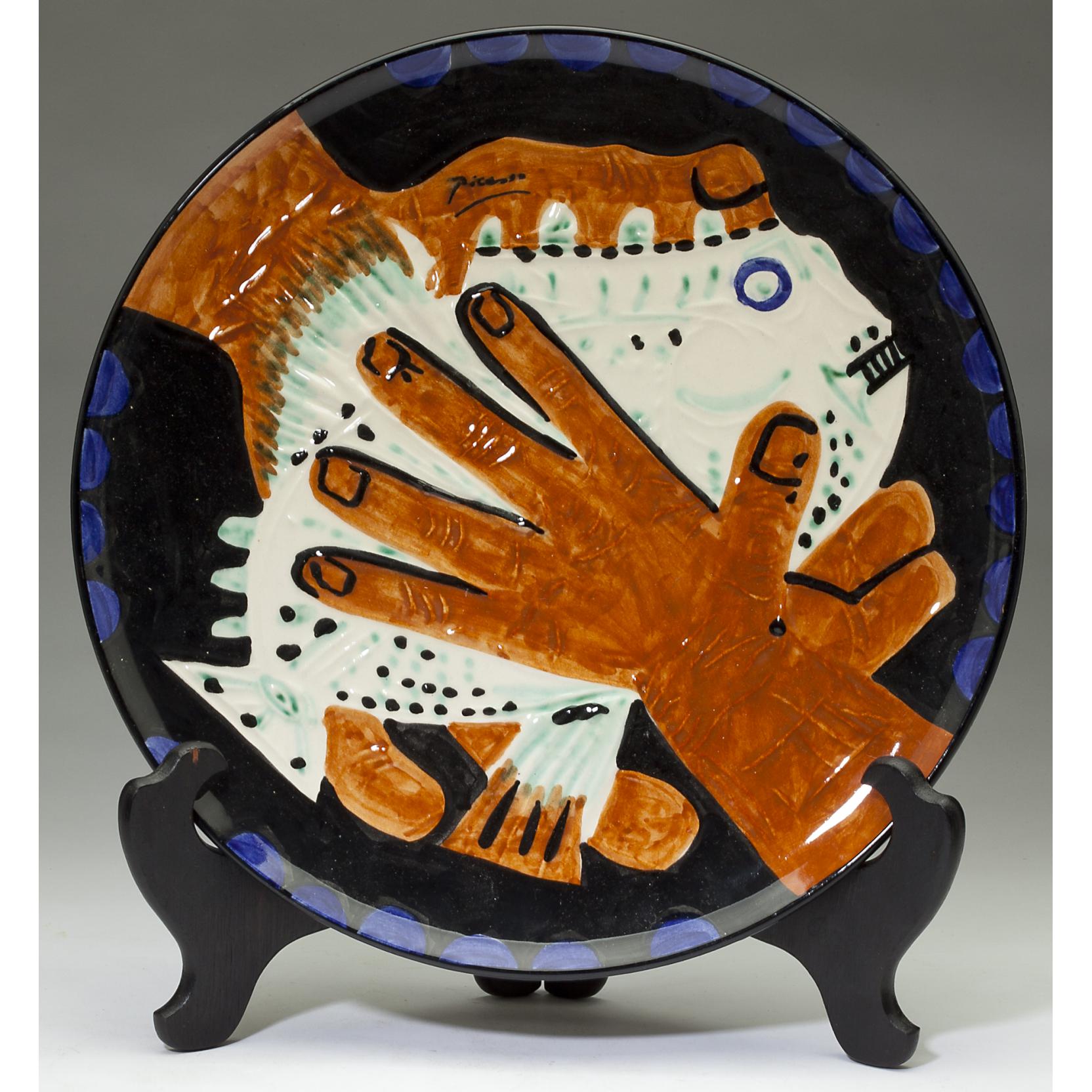 Three Ceramic Abstract Plates After Pablo Picasso (Lot 8 - The 