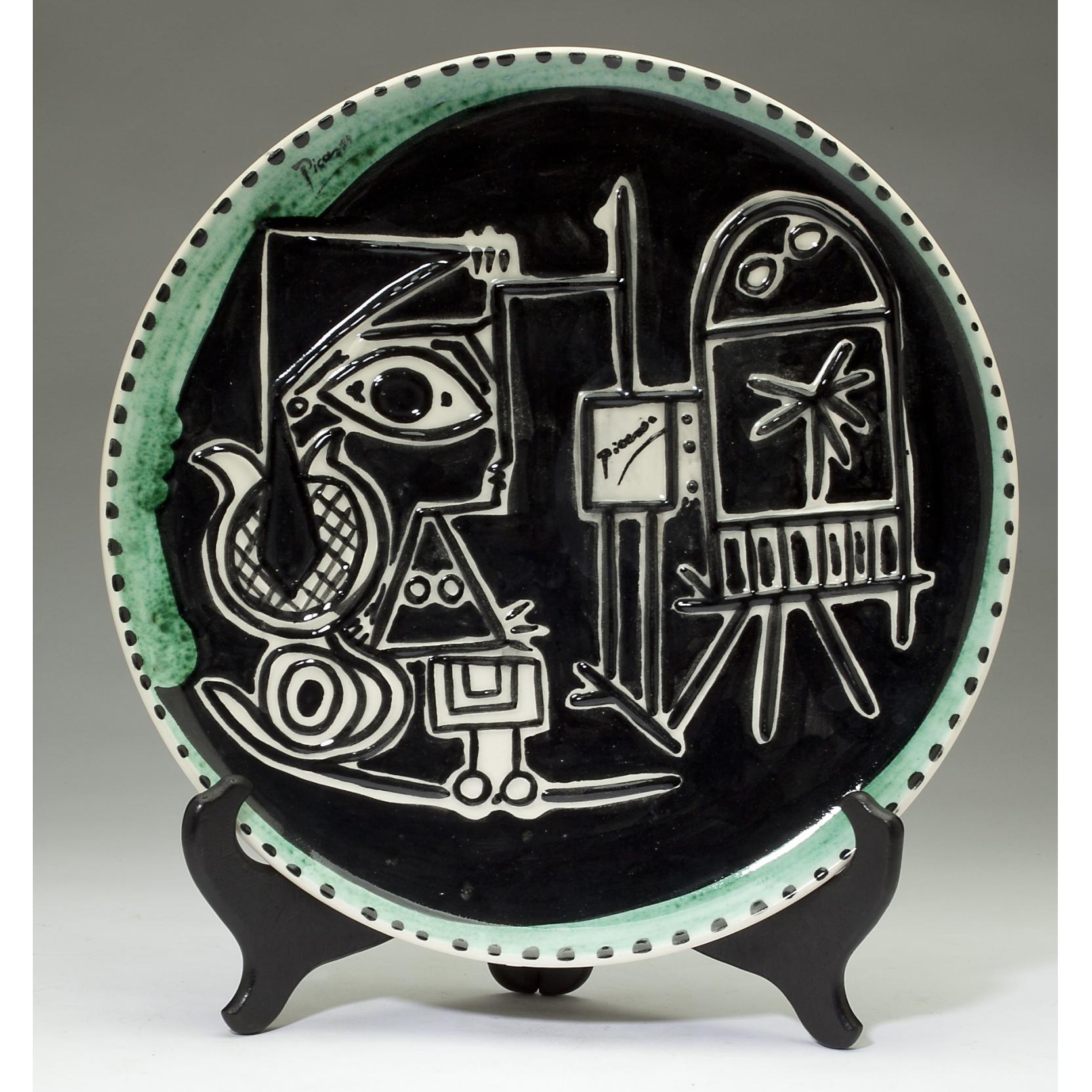 Three Ceramic Abstract Plates After Pablo Picasso (Lot 8 - The 