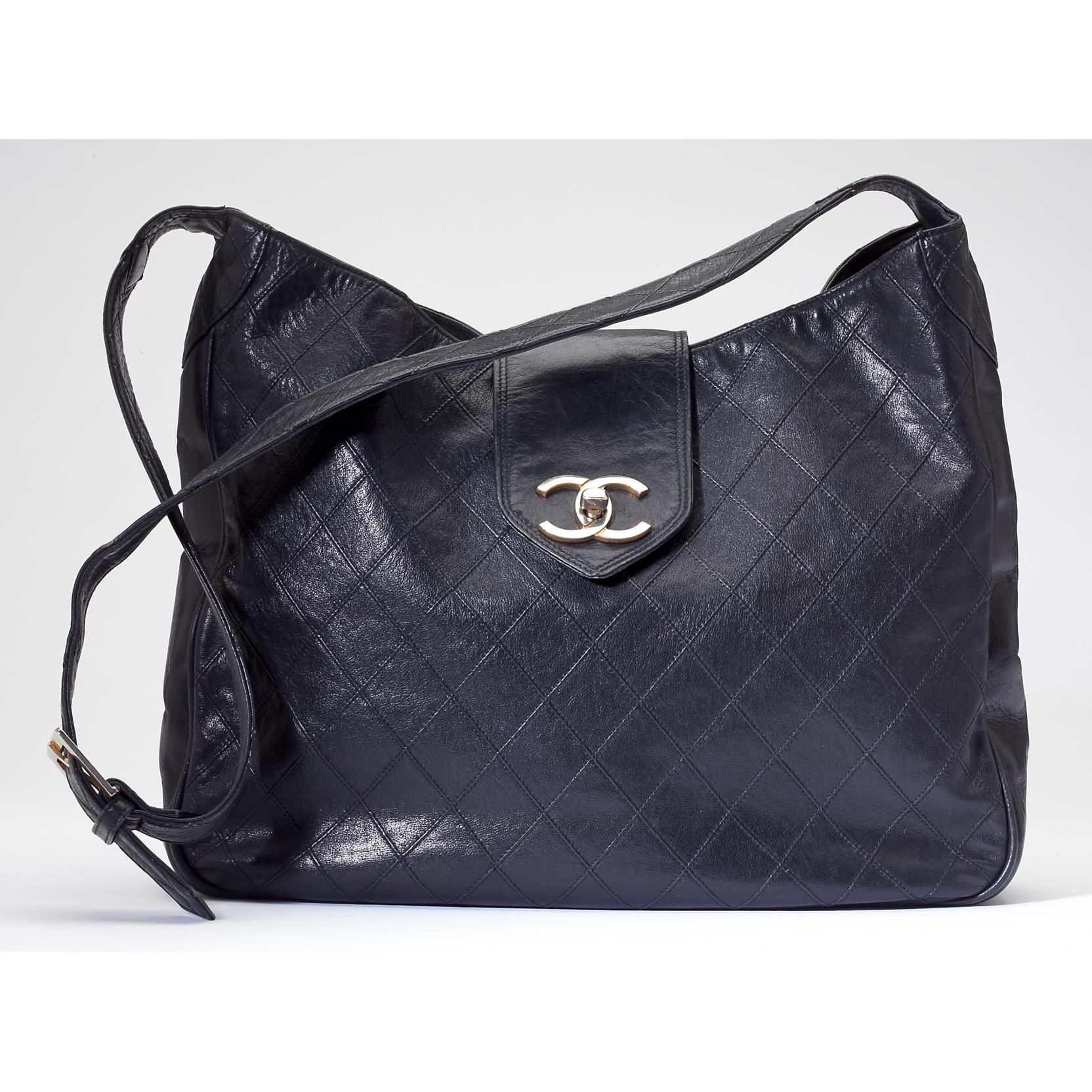 CHANEL Lambskin Quilted Small Hobo Bag Black 1264383