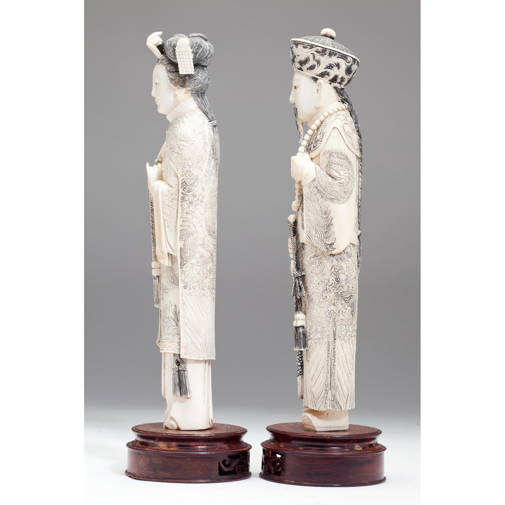 Chinese Ivory Emperor and Empress (Lot 854 - The Summer