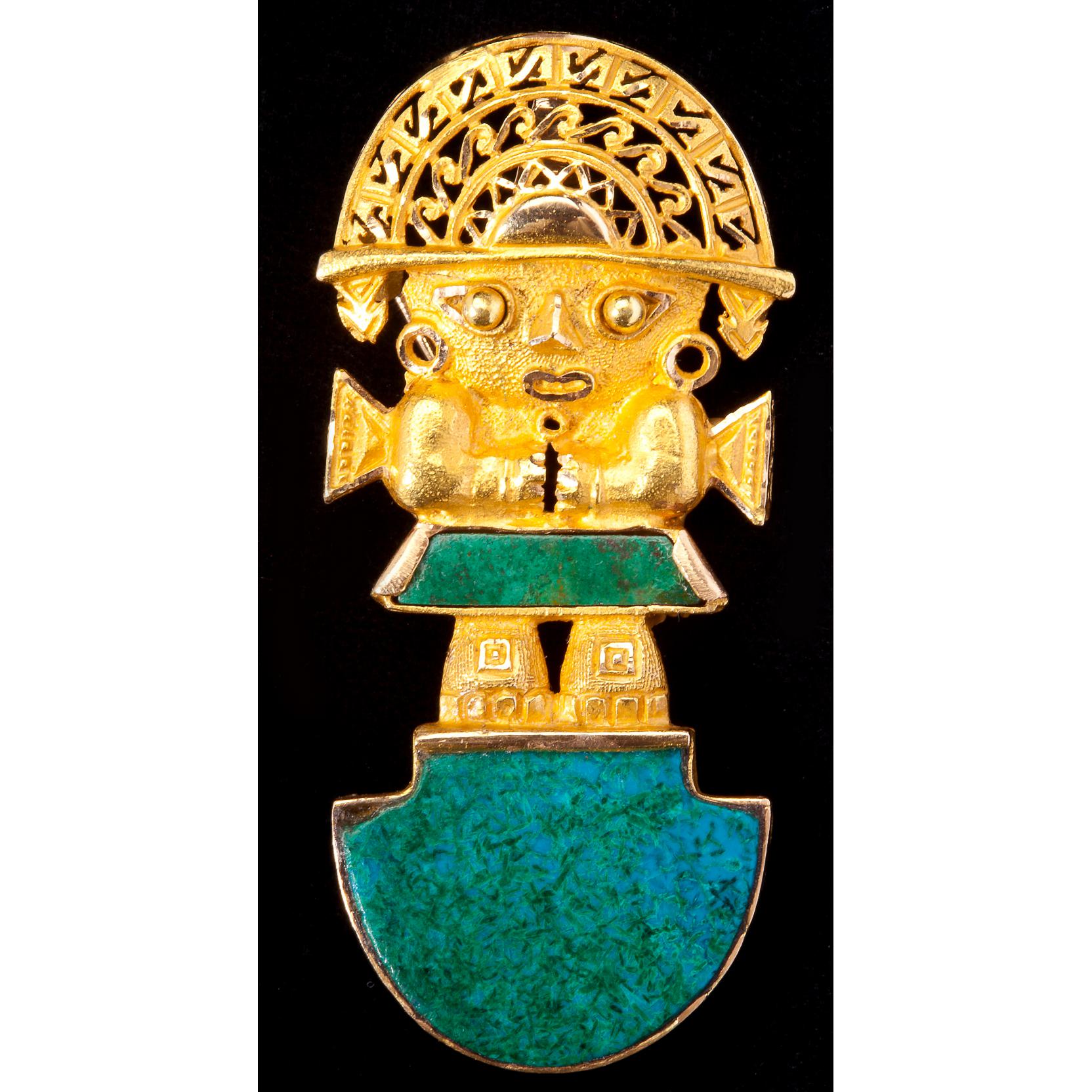 Gold and Gem Set Tumi Pendant (Lot 760 - The Summer