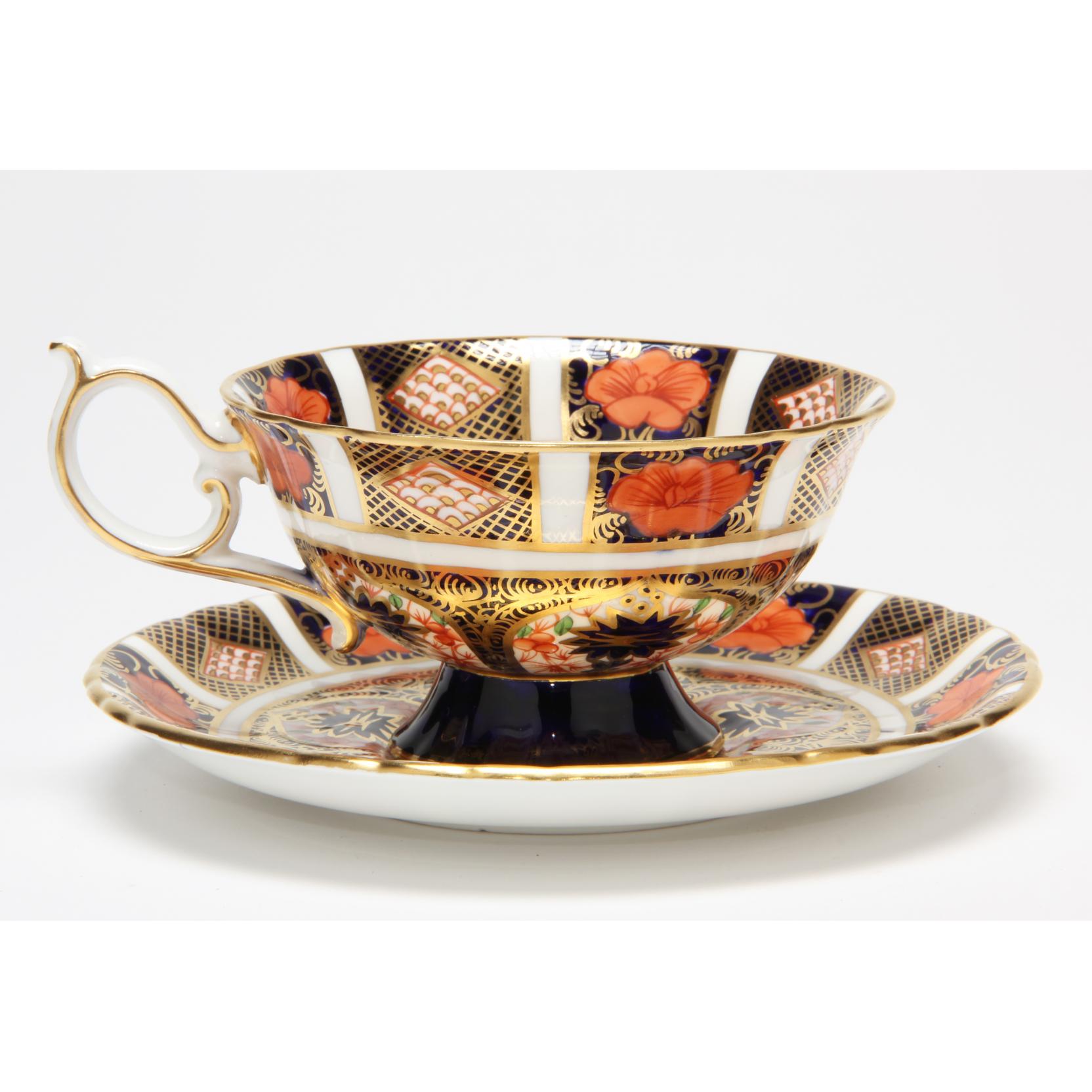 希少英国☆ Crown Derby☆Old Imari500点限定品 Royal Crown Derby English Bone China 'Imari' 1128 Flat