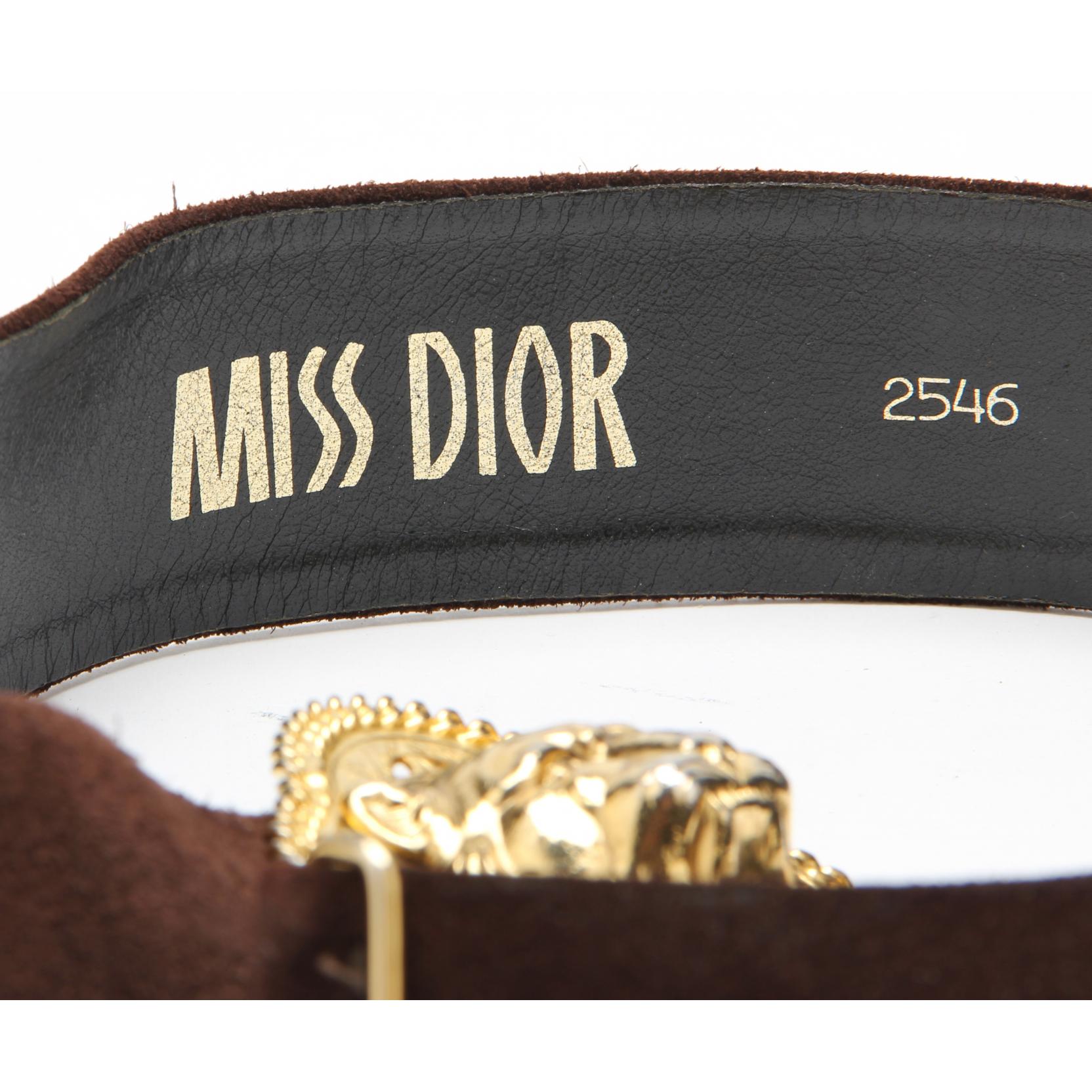 Vintage Brown Suede Contour Belt, Miss Dior (Lot 64 - Estate