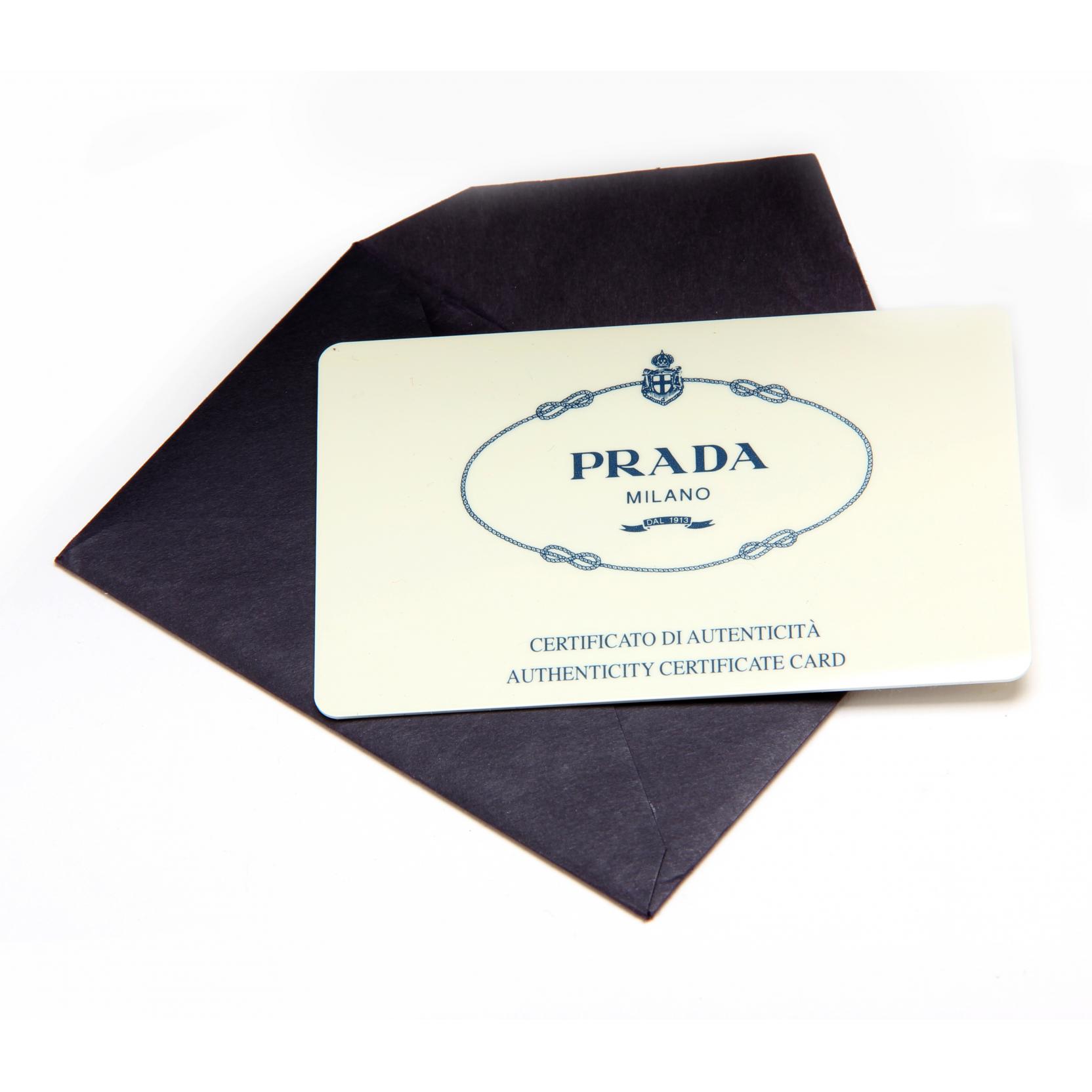 Prada Authenticity Card With Black Envelope
