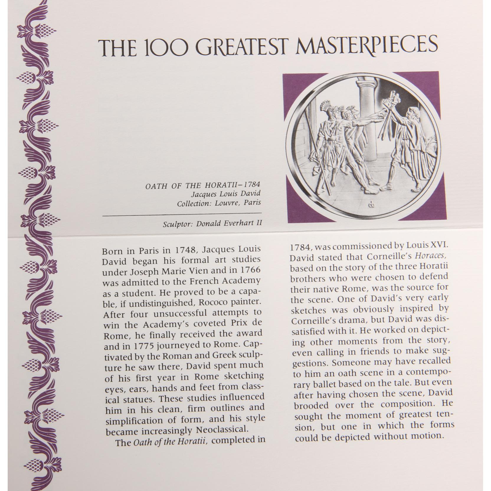 コレクション The 100 Greatest Masterpieces of Art Franklin Mint, 