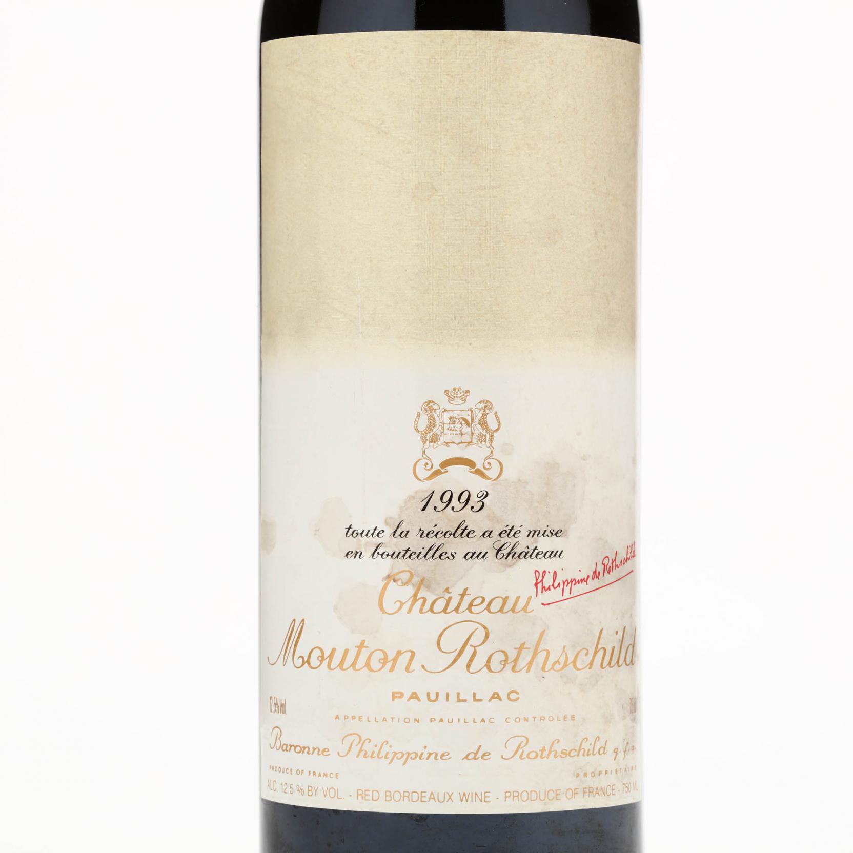 Chateau Mouton-Rothschild - Vintage 1993 (Lot 1327 - Session Chateau Mouton-Rothschild - Vintage 1993 (Lot 1327 - Session