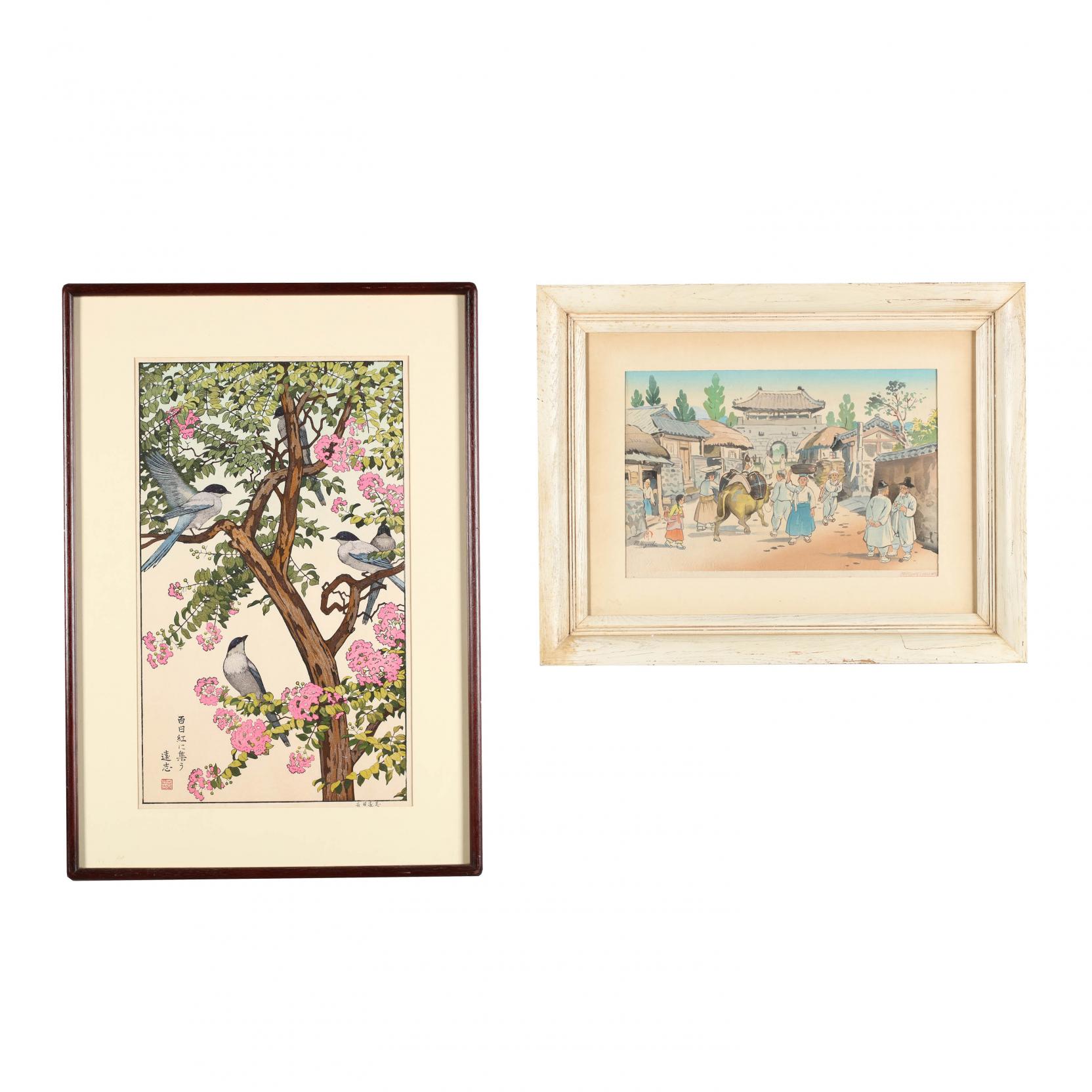 Two Japanese Woodblock Prints by Toshi Yoshida and Mamoru