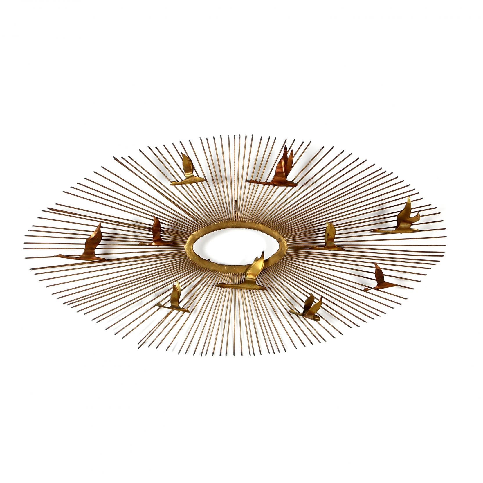 バタフライ　デコ　60s Curtis Jere ミッドセンチュリー att. Curtis Jere, Sunburst with Birds (Lot 40 - 20th Century Art
