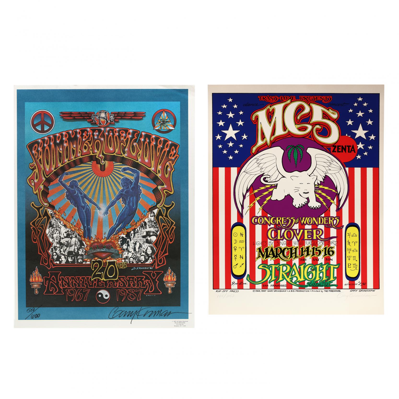 Two Signed Anniversary and Reprint Concert Posters (Lot 3060