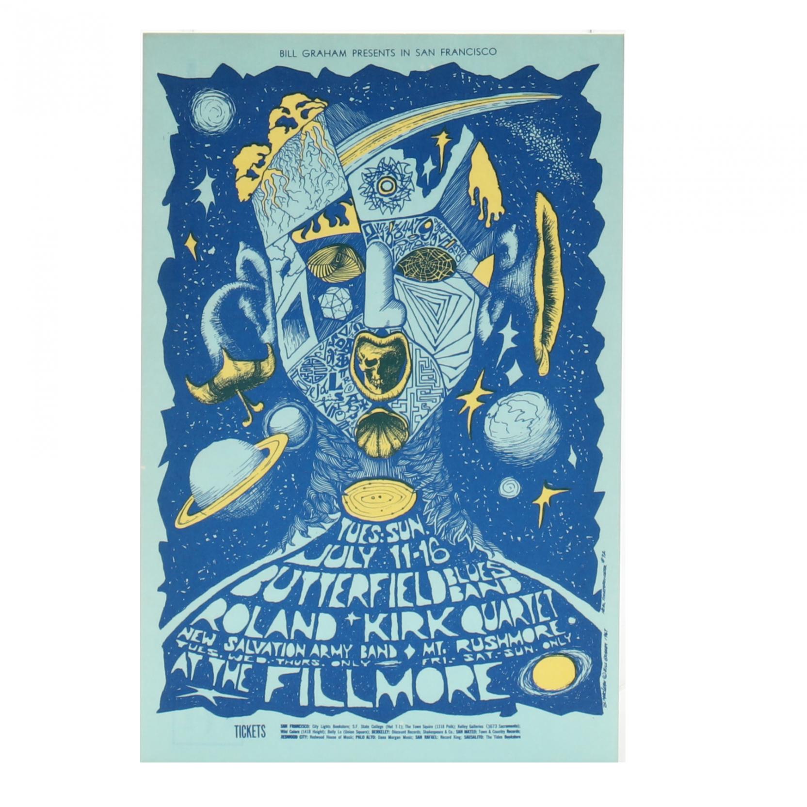 Paul Butterfield Blues Band Fillmore Concert Poster, with Postcard