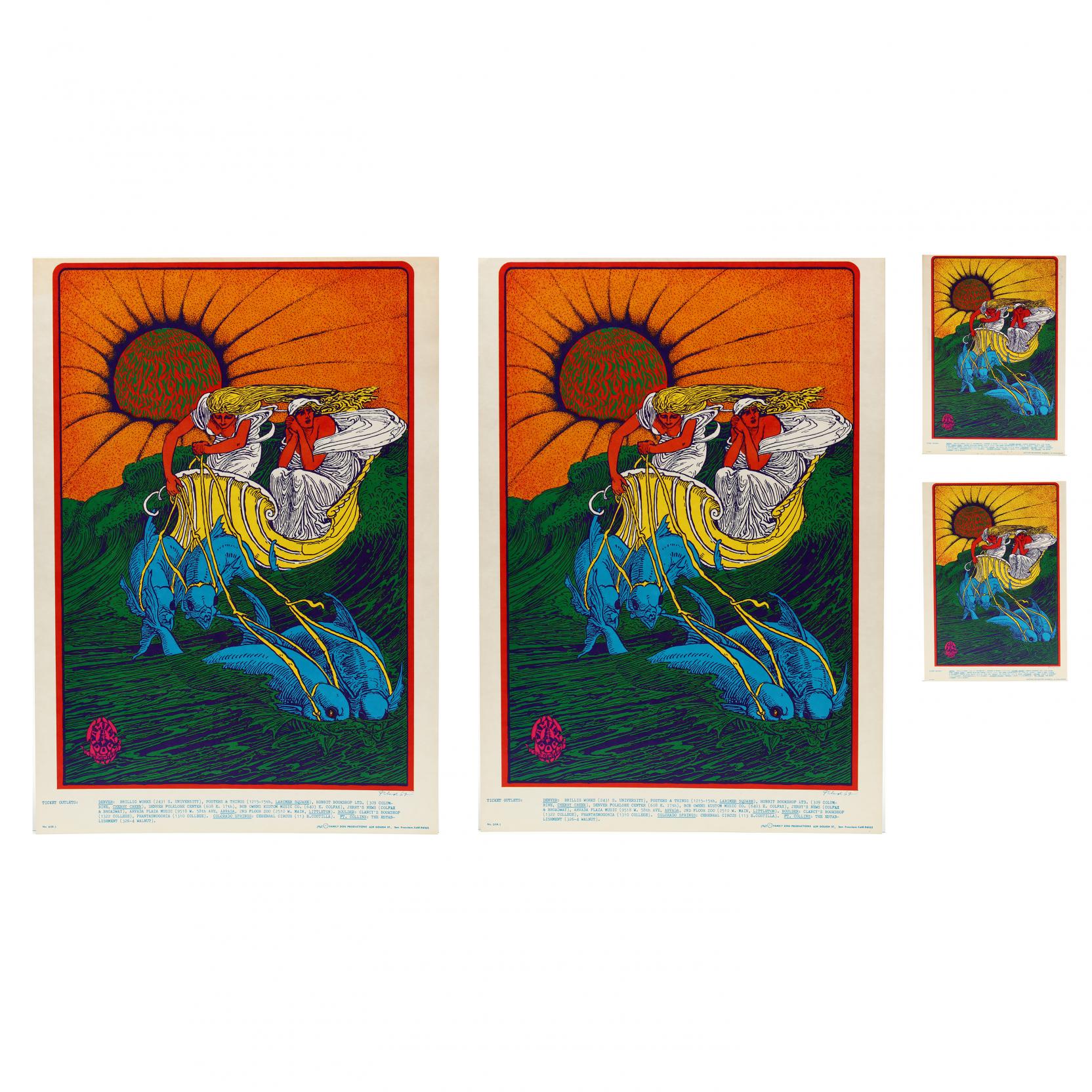 Two Canned Heat Denver Concert Posters, with Two Postcards (Family