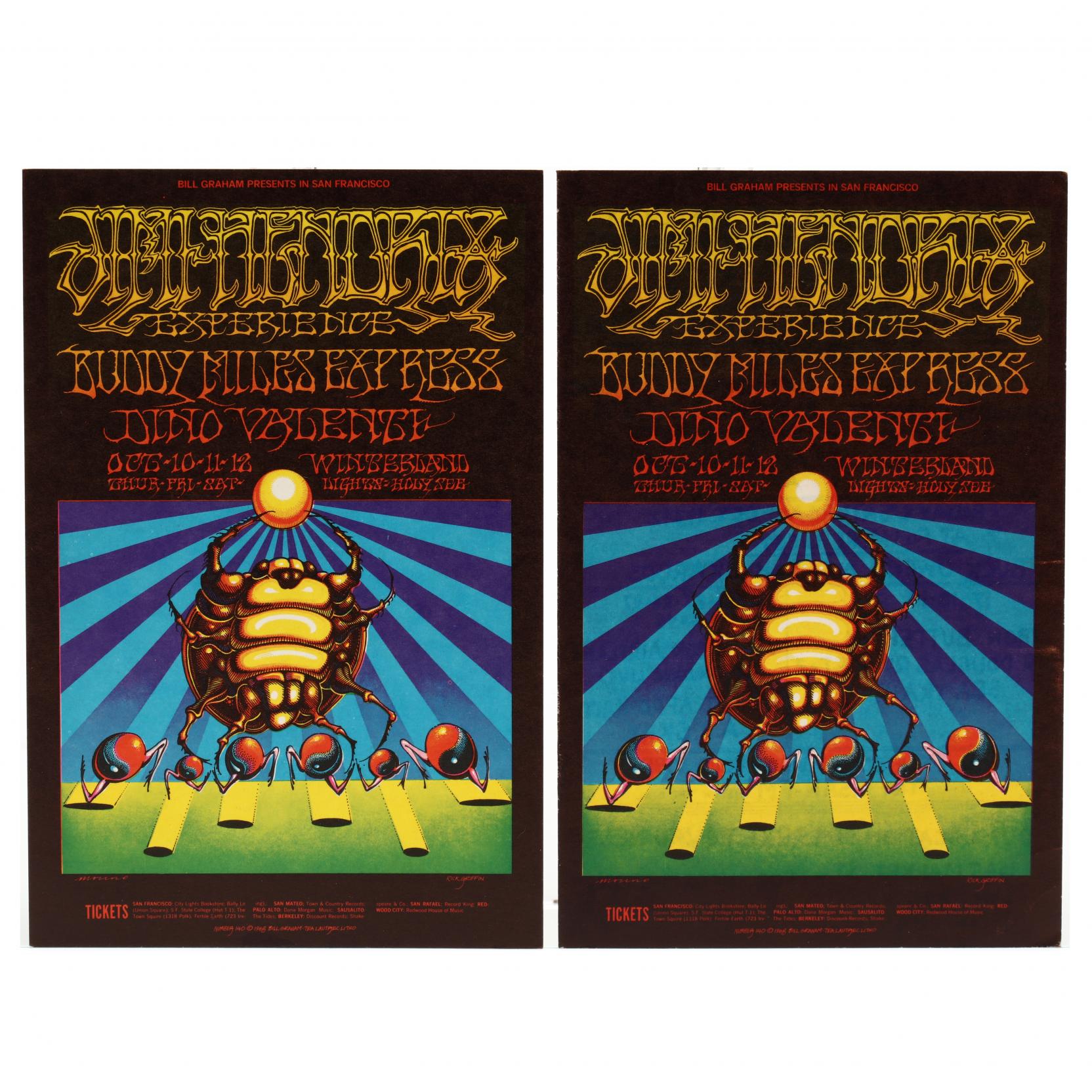 Two Jimi Hendrix Experience/Buddy Miles Express Winterland Concert