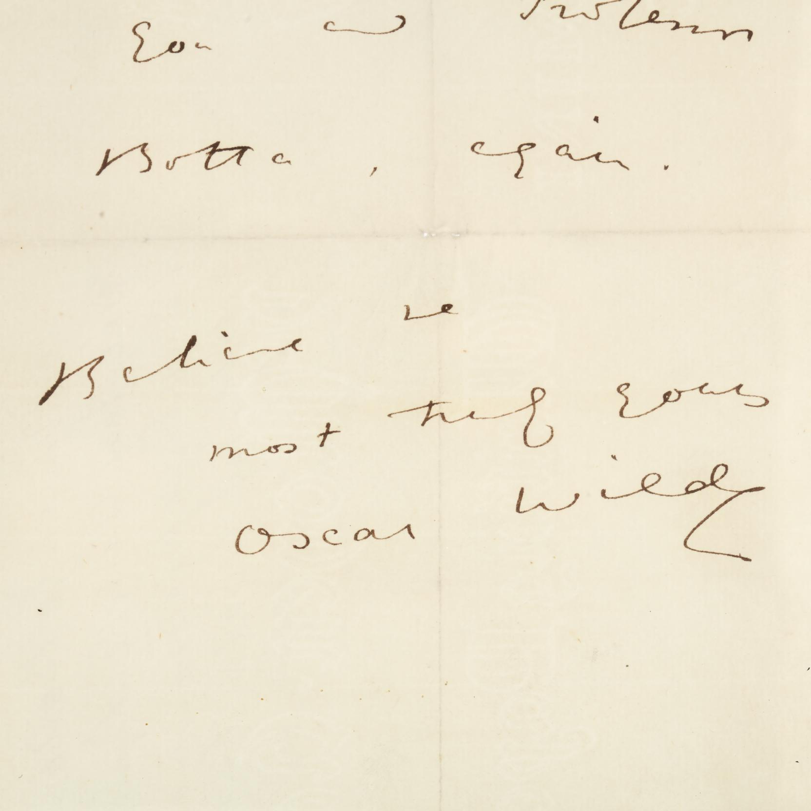 Oscar Wilde Autograph Reprint On Genuine Original Period 1880s 3X5 Card 
