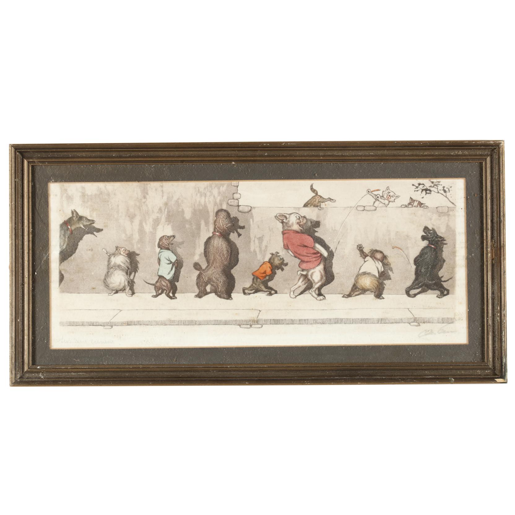 Boris O'Klein signed print Dirty Dogs of Paris Sus au Curieux