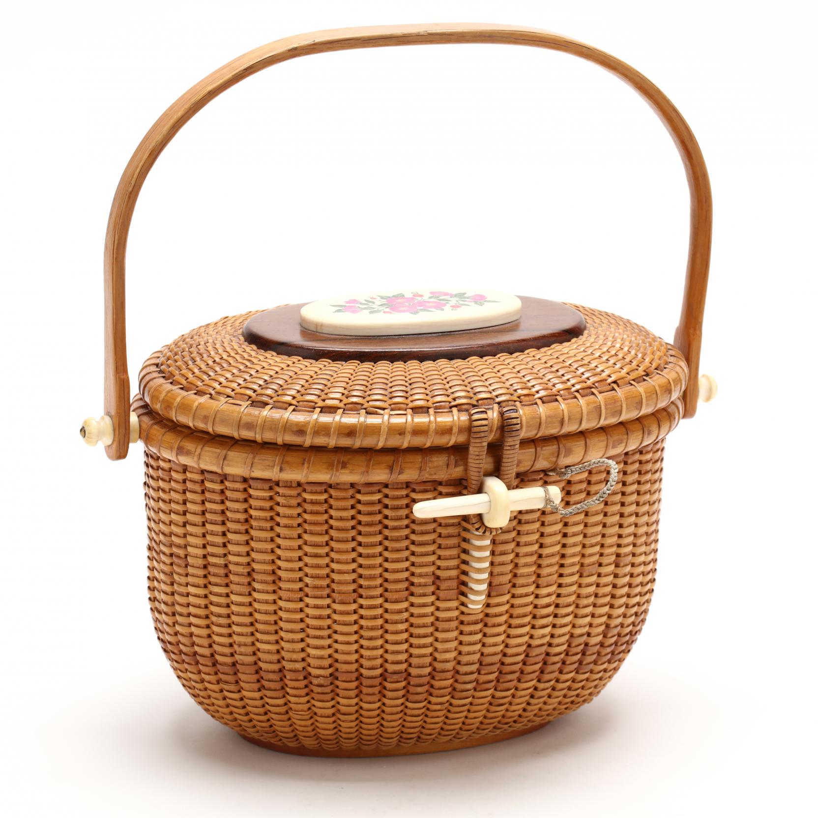 Nantucket Lightship Basket Handbag, Stephen S. Gibbs (1896-1974