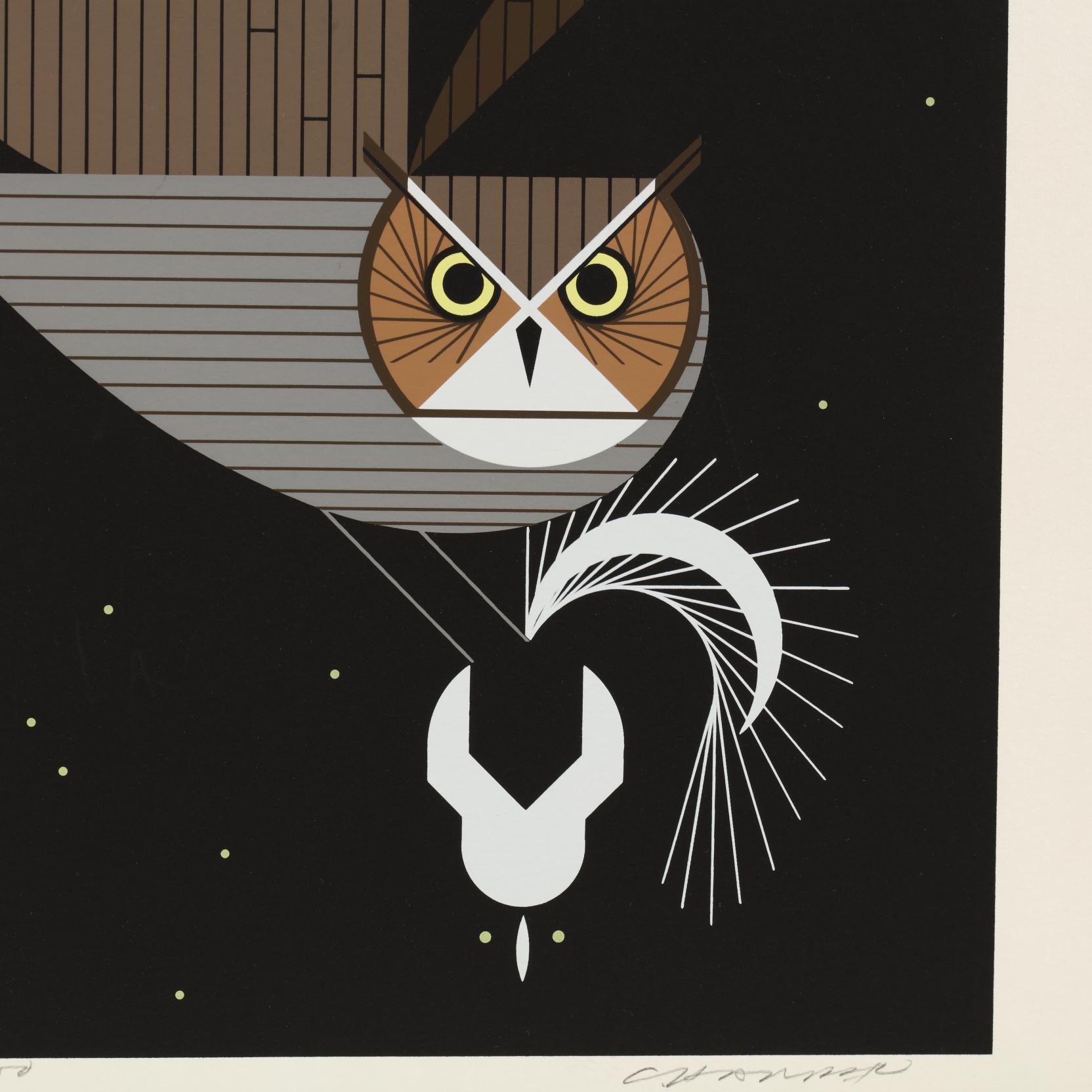 チャーリー・ハーパー　Charley Harper Charley Harper Serigraph Print Pfwhoooooooooo! (Signed