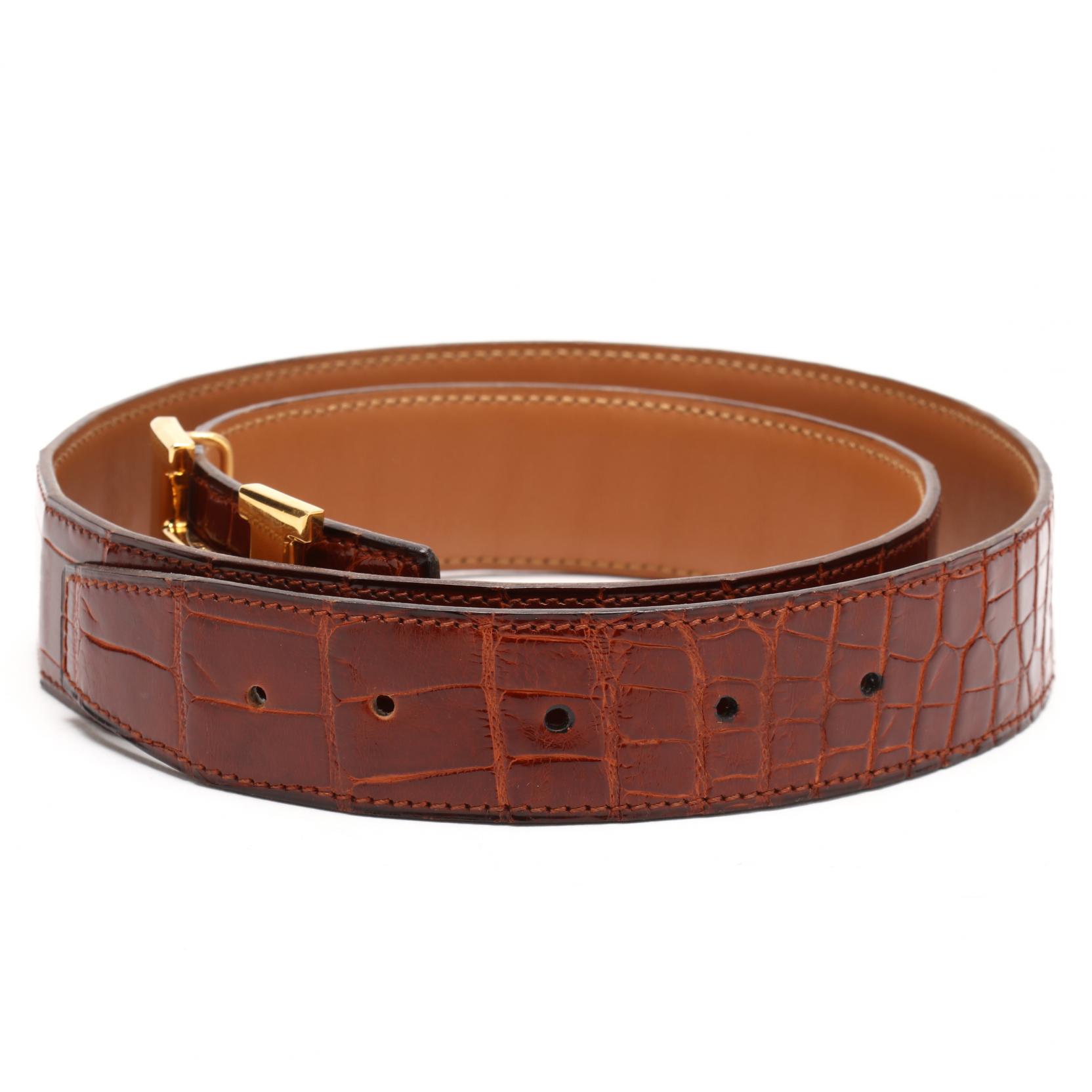Reversible Crocodile Constance Belt, Hermes (Lot 1013  display picture 1