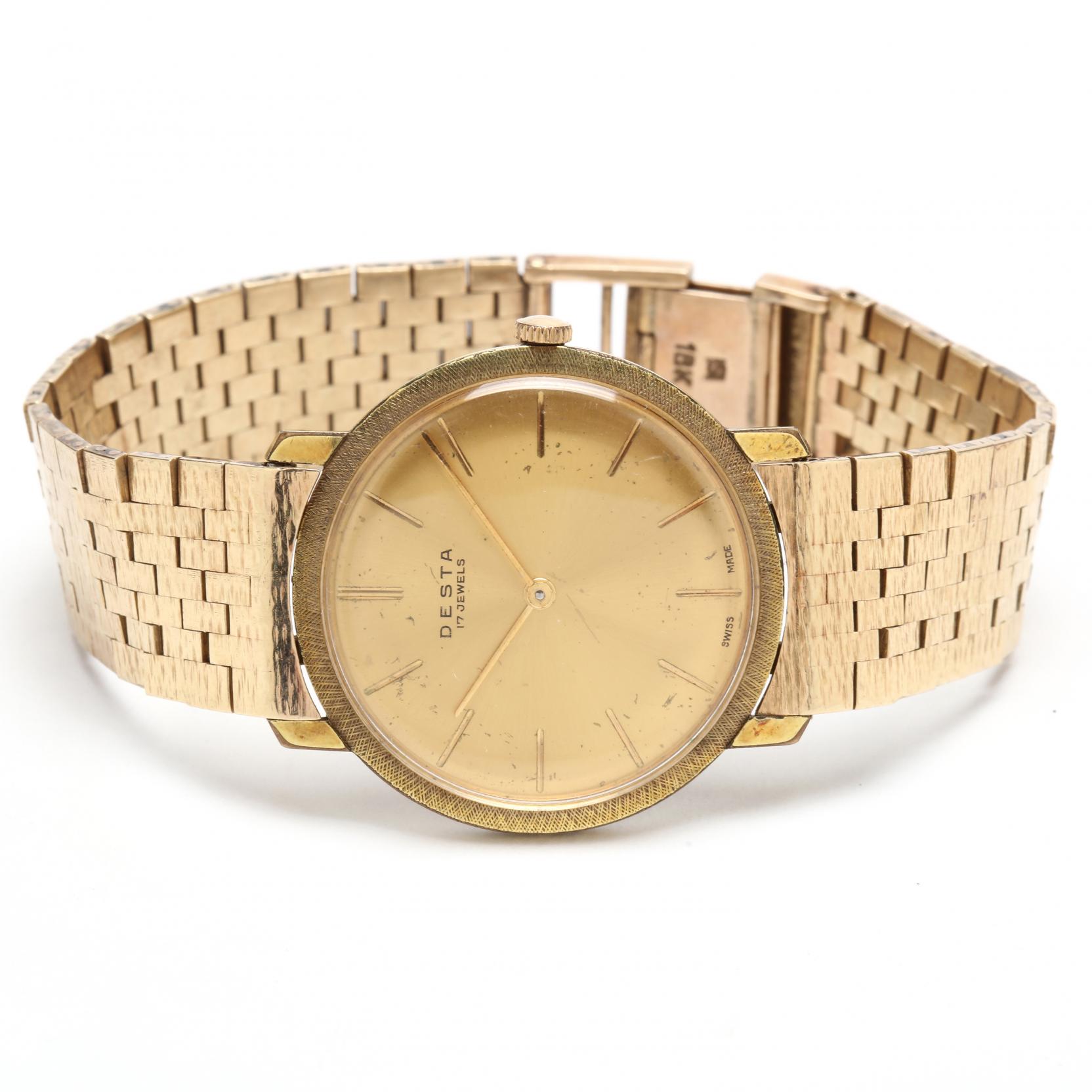 Gent's Desta Watch with Gold Band (Lot 3054 - Jewelry &amp