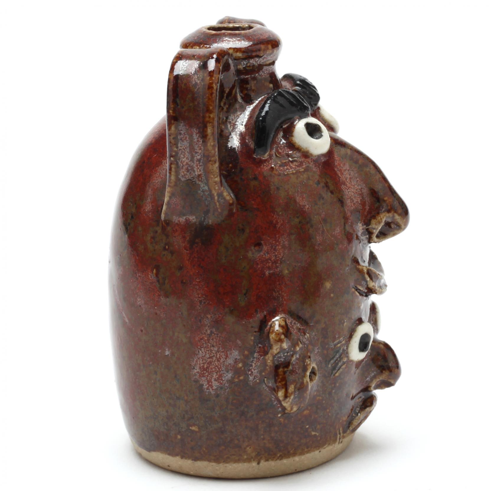 NC Folk Pottery Face Jug, Sid Luck (Lot 1062 - Folk Pottery &amp