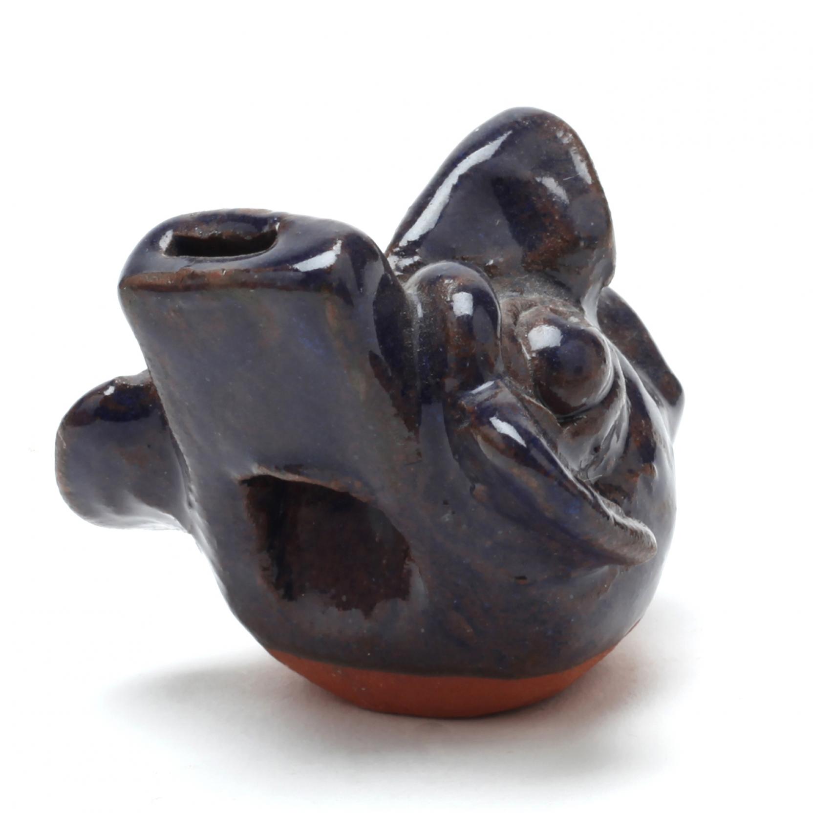 NC Folk Pottery Face Jug, Sid Luck (Lot 1062 - Folk Pottery & NC Folk Pottery Face Jug, Sid Luck (Lot 1062 - Folk Pottery &