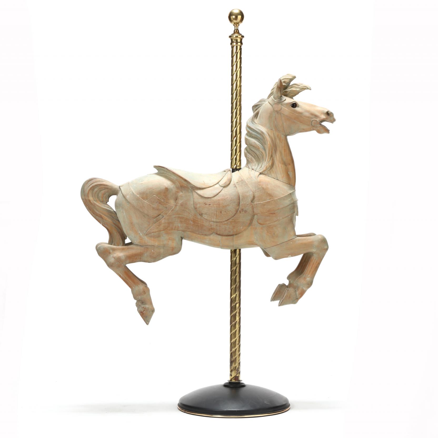 Carved Wood Jumper Carousel Horse, att. Dentzel (Lot 211 - The