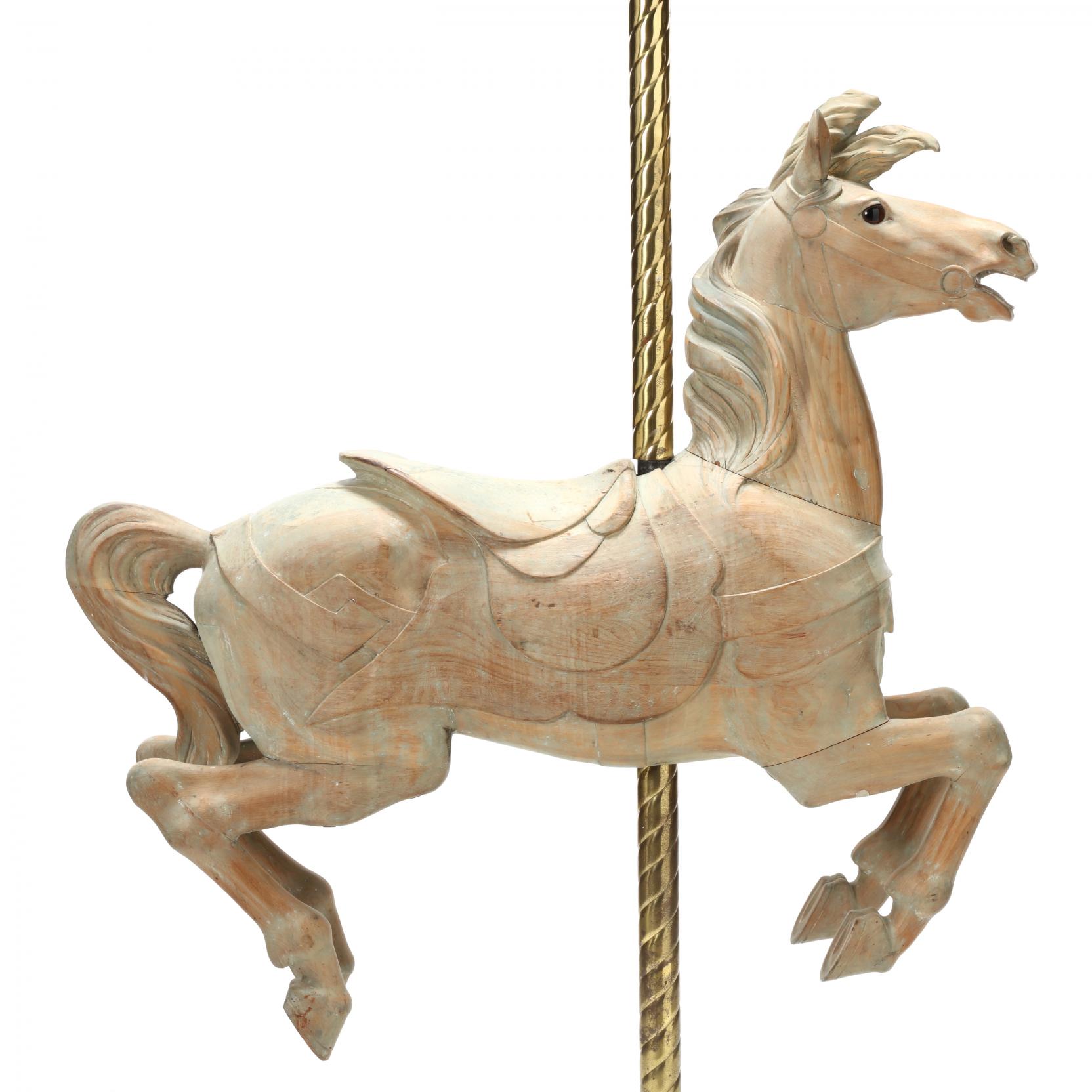 Carved Wood Jumper Carousel Horse, att. Dentzel (Lot 211 - The