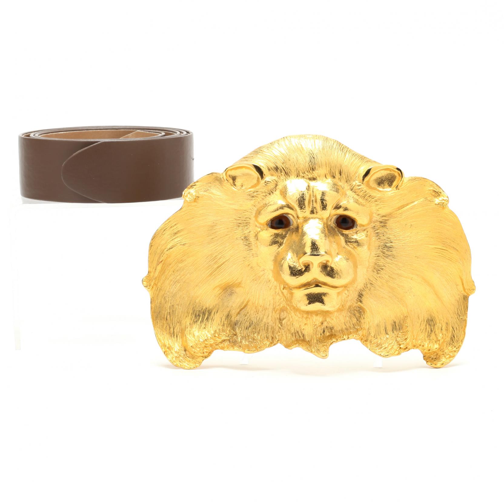 Large Lion Head Belt Buckle, Christopher Ross (Lot 3010  display picture 3