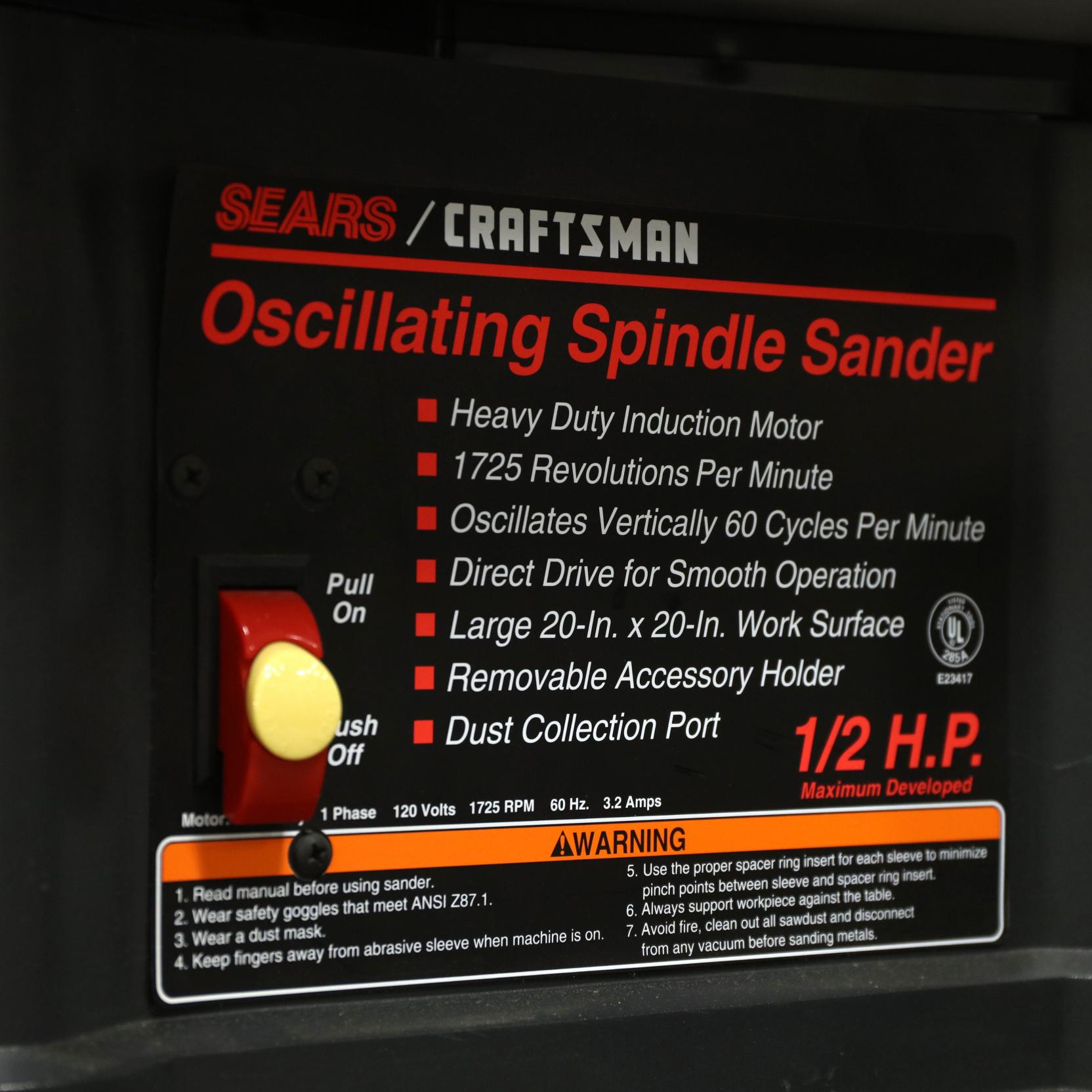 Sears Craftsman Oscillating Spindle Sander Lot 4025 Single