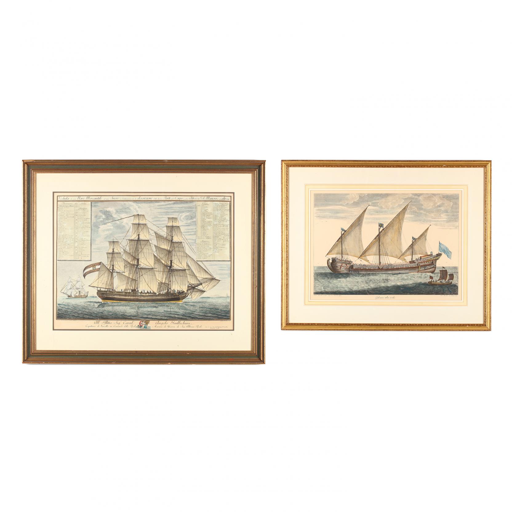 two-nautical-engravings-illustrating-italian-vessels
