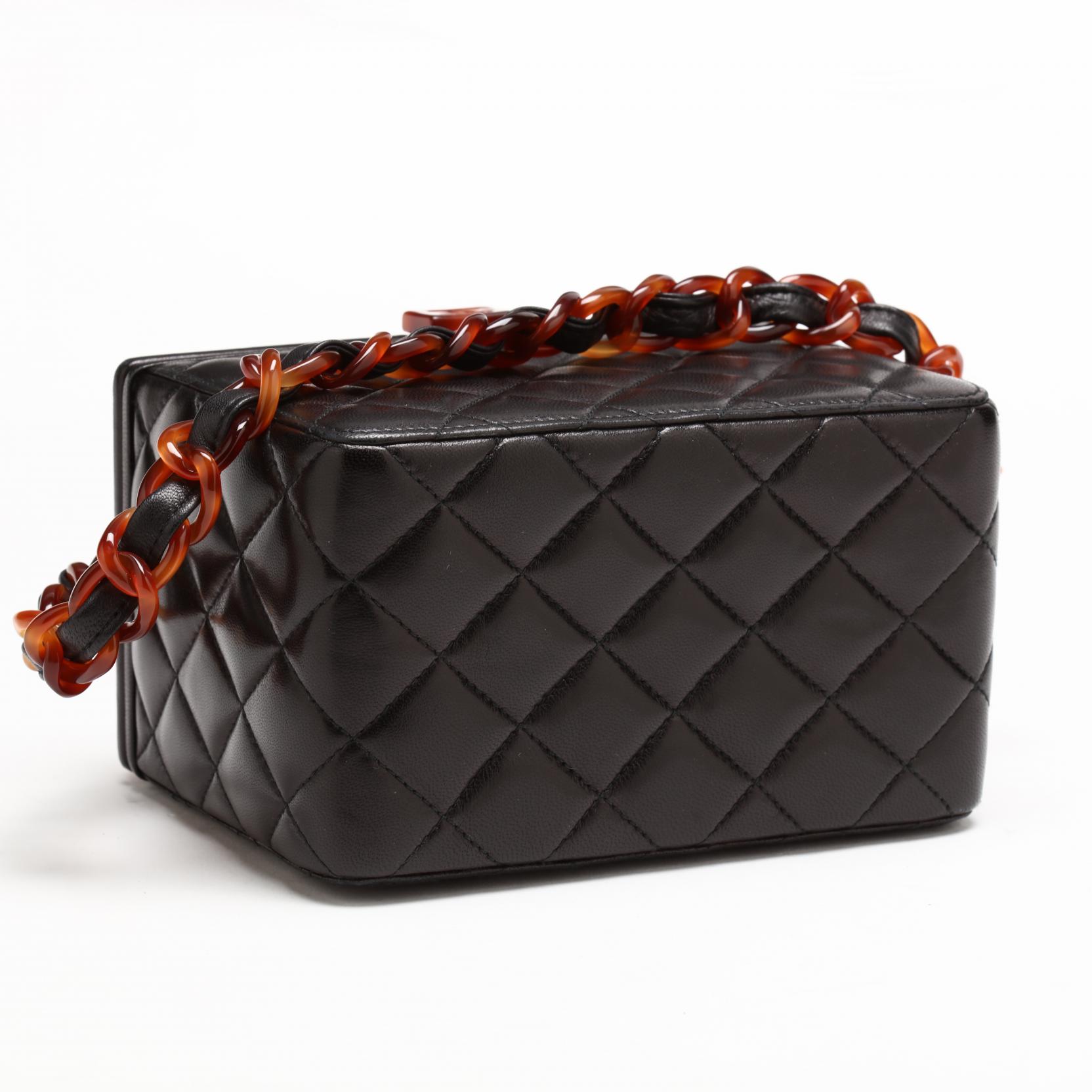 Chanel Beige Suede Vintage Tortoiseshell Flap Chain Bag Chanel