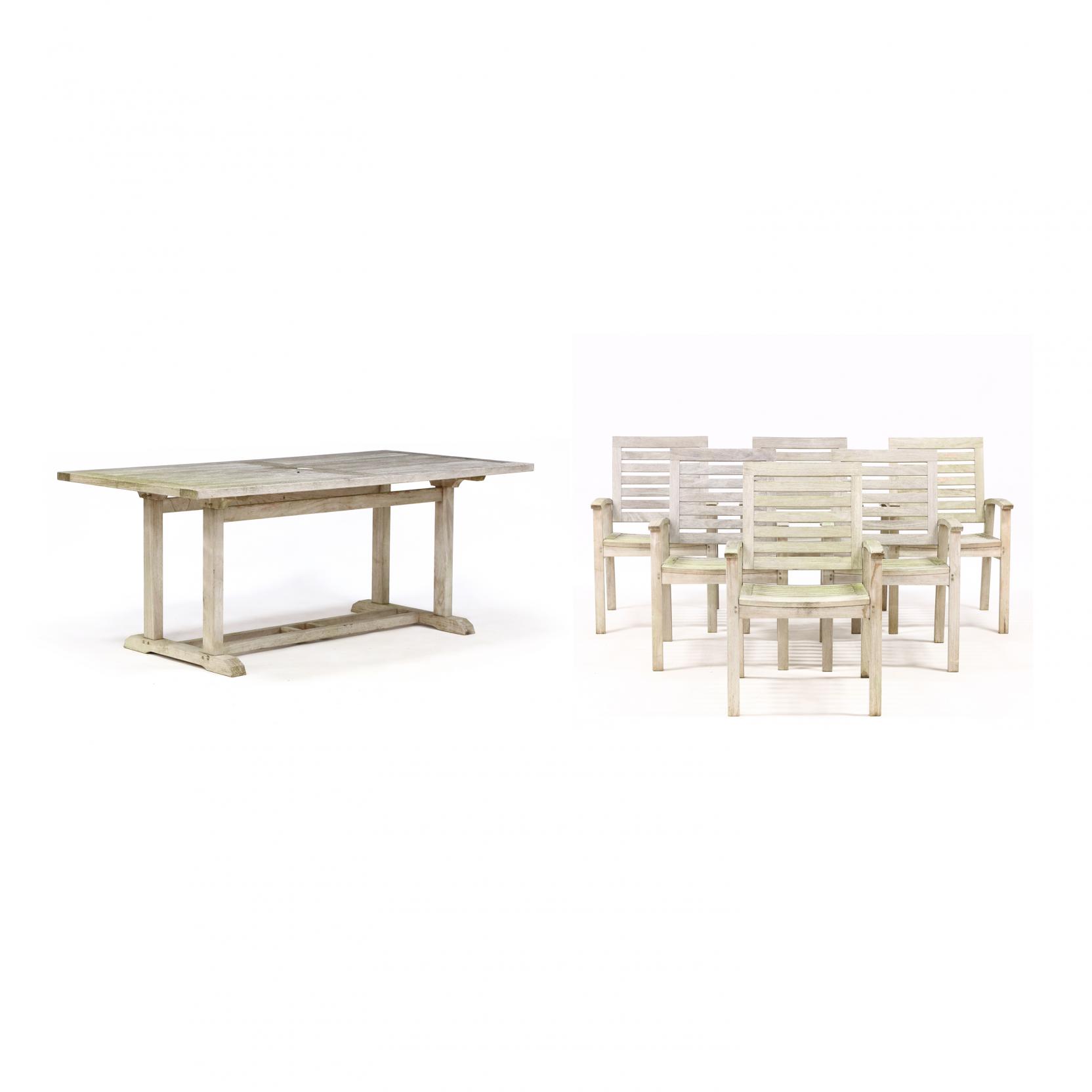 gloster-teak-dining-table-and-six-chairs