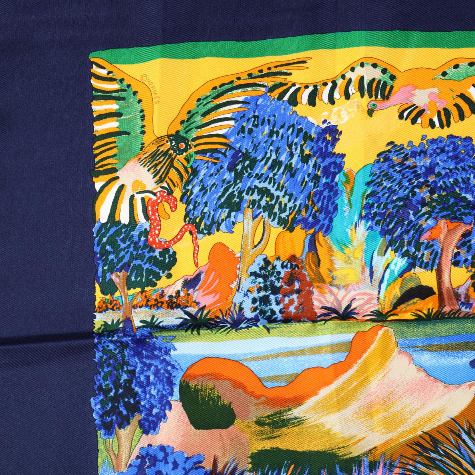HERMES SILK SCARF NUBA MOUNTAIN | VINTAGE PARIS