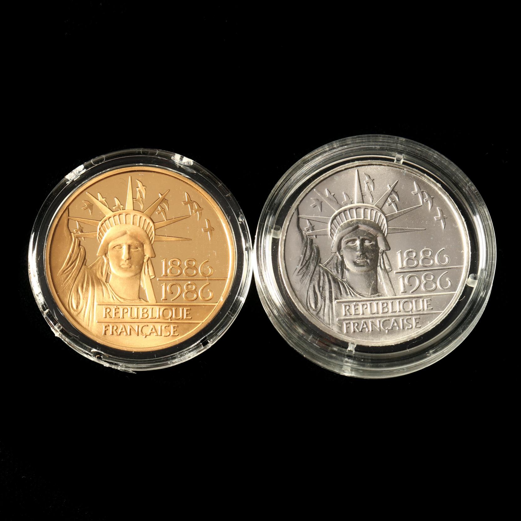 France, 1986 Statue of Liberty Gold and Silver Centennial