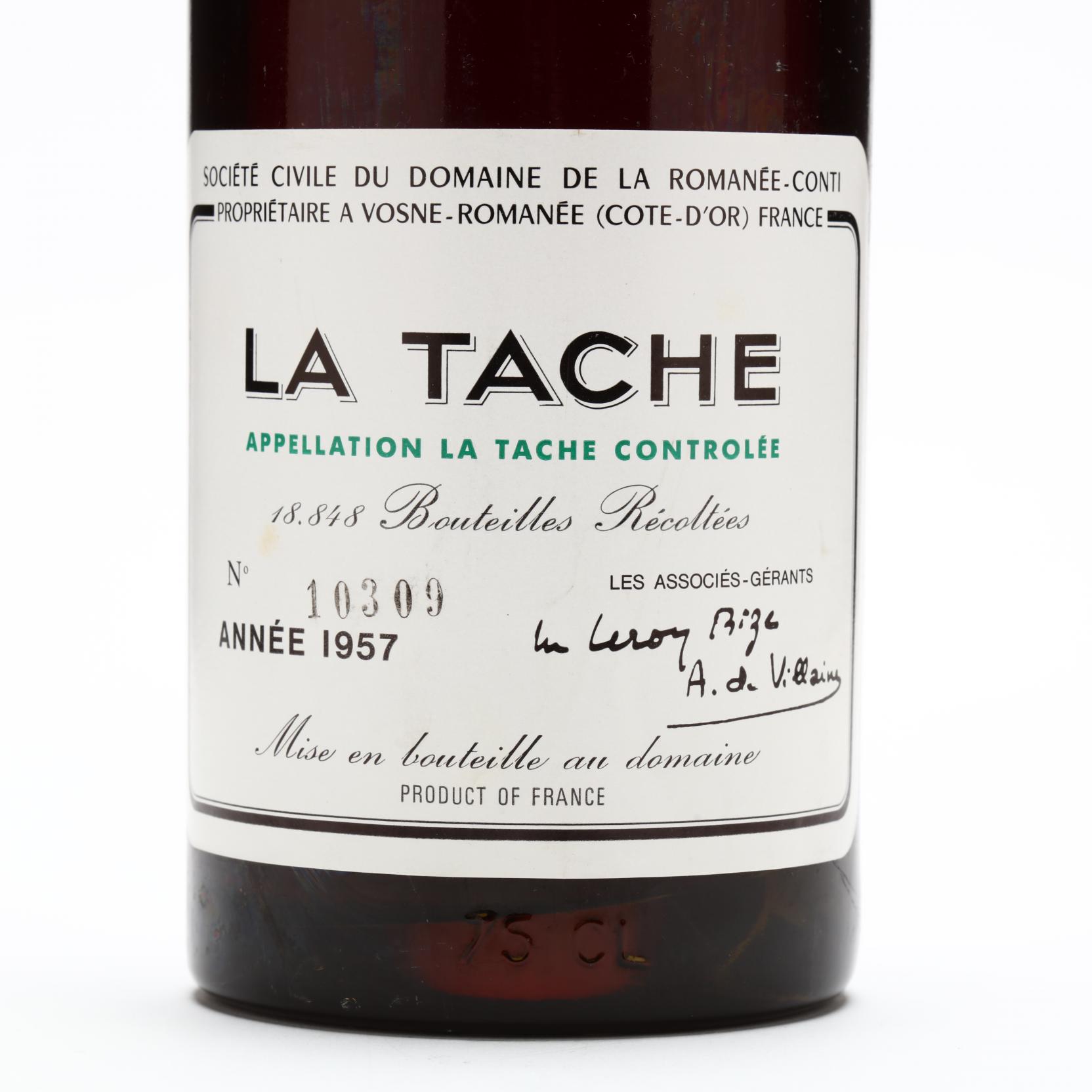 La Tache - Vintage 1957 (Lot 5742 - Single-Owner Wine Collection