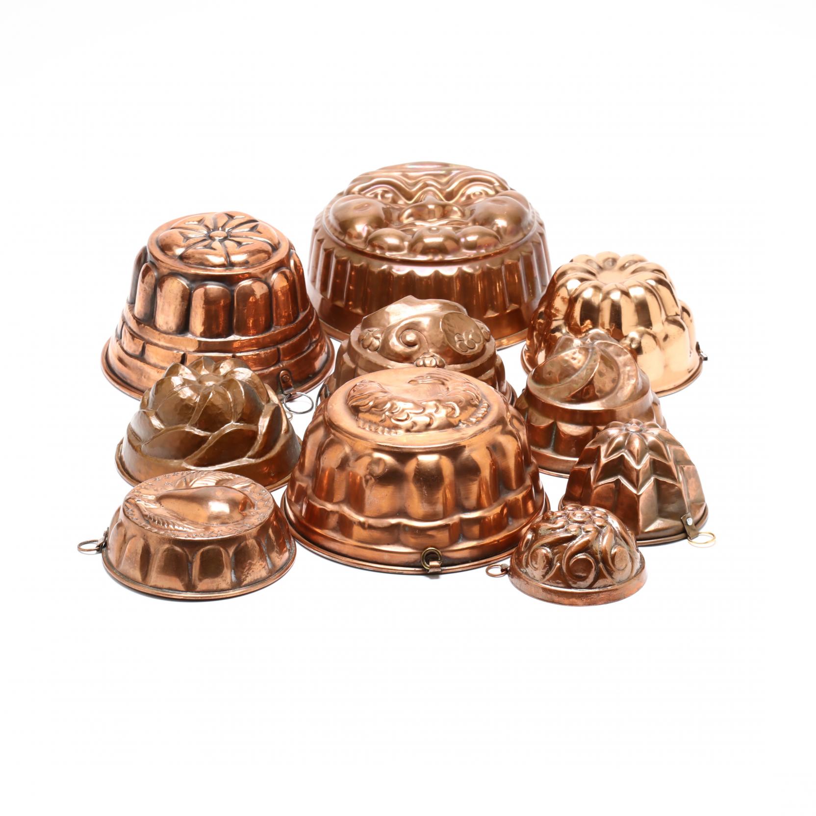 Ten Assorted Vintage Copper Molds (Lot 137 - The October Holiday