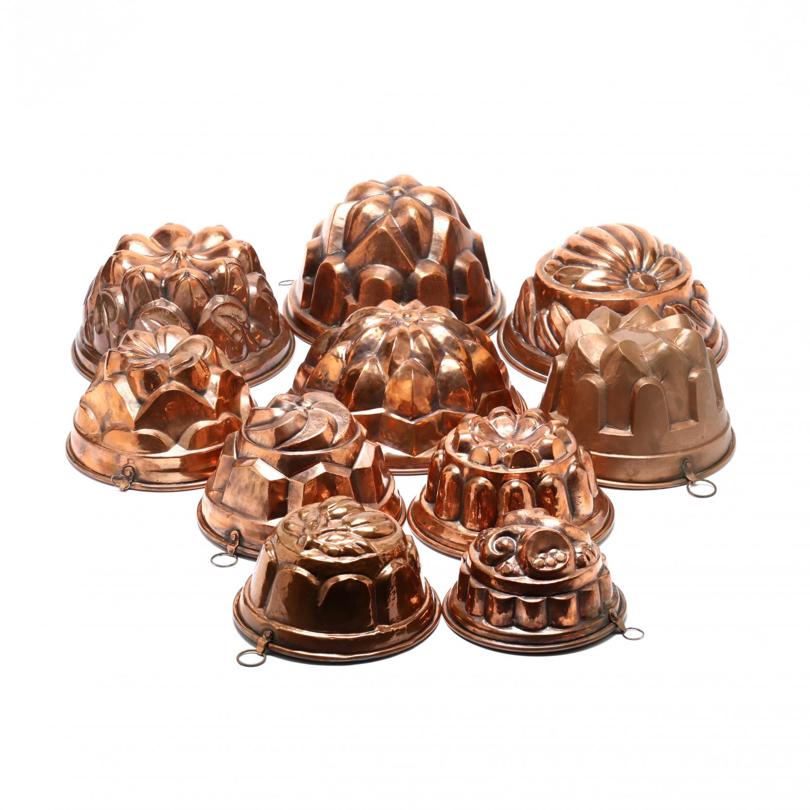 Ten Medium Sized Antique Copper Molds (Lot 152 - The October