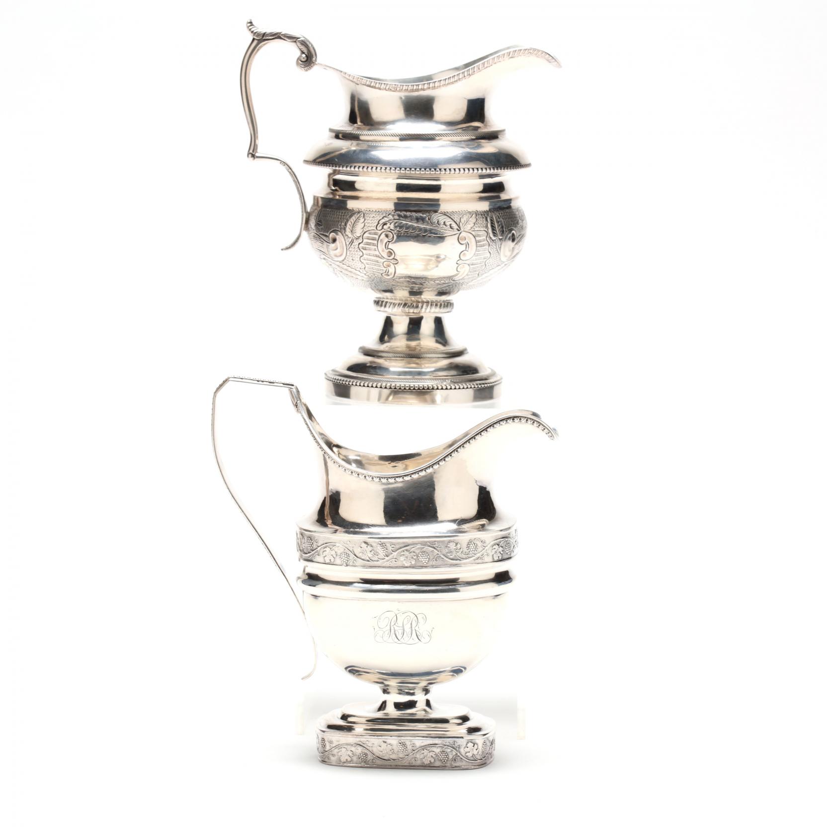 two-american-coin-silver-creamers