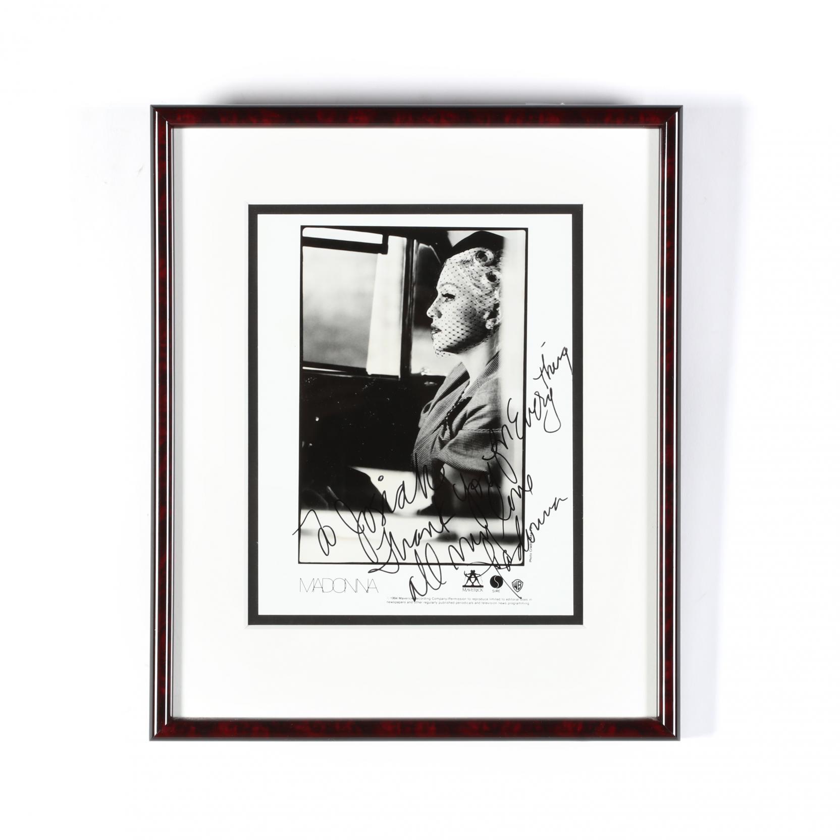 Autographed Photograph of Madonna from the Film Evita (Lot