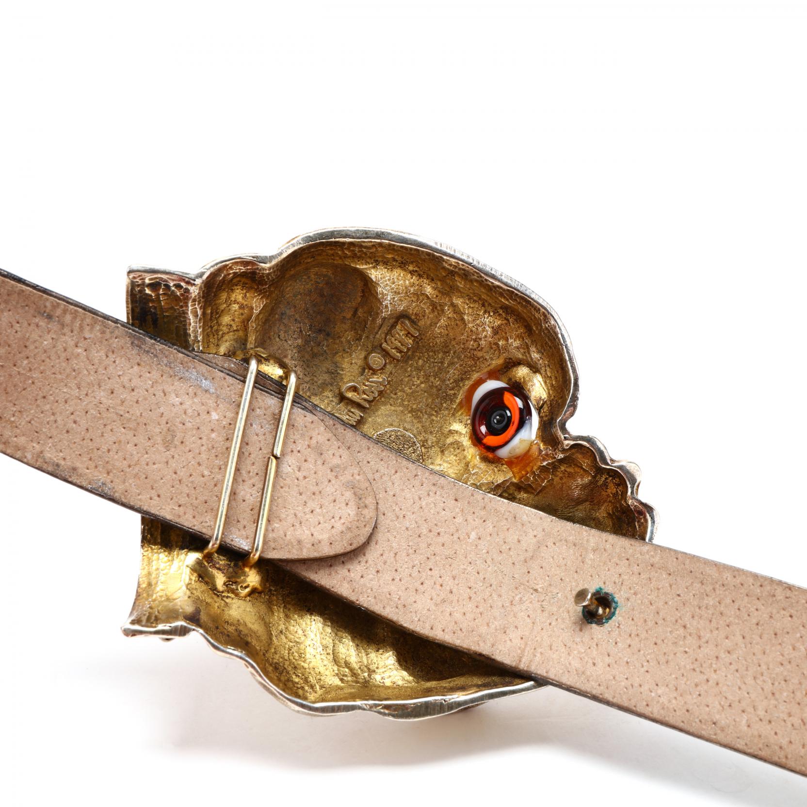 Vintage Bulldog Christopher Ross Belt Buckle Vintage Christopher Ross Sculpted Bow Buckle Belt – Recess main image 3