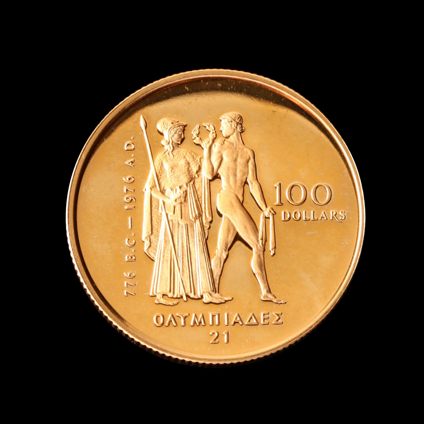 D*】様 カナダオリンピック1976 1/2 oz Proof Gold $10 1976 Canada 1/2 oz Proof Gold $100 Olympics Coin - Queen
