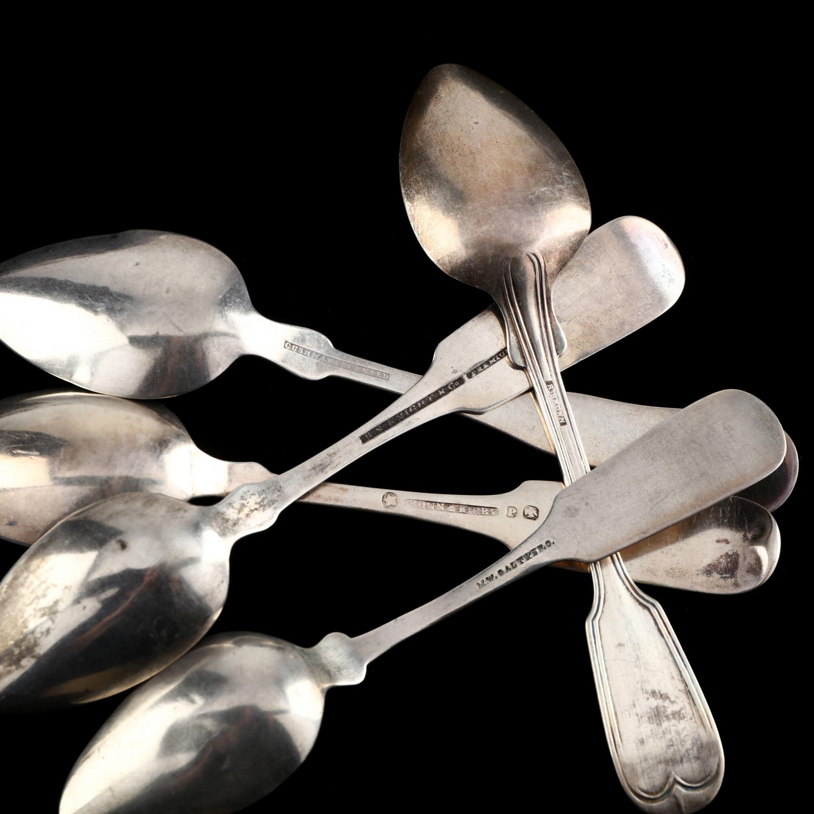 Twenty-Five Coin Silver Teaspoons (Lot 665 - August Gallery
