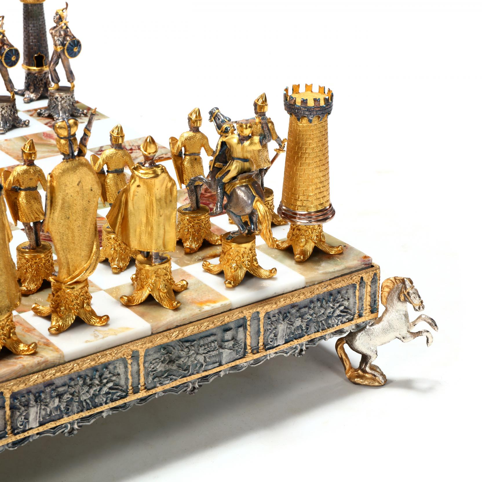 Giuseppe Vasari (Italian, 1934-2005), Gilt Metal Crusades Themed