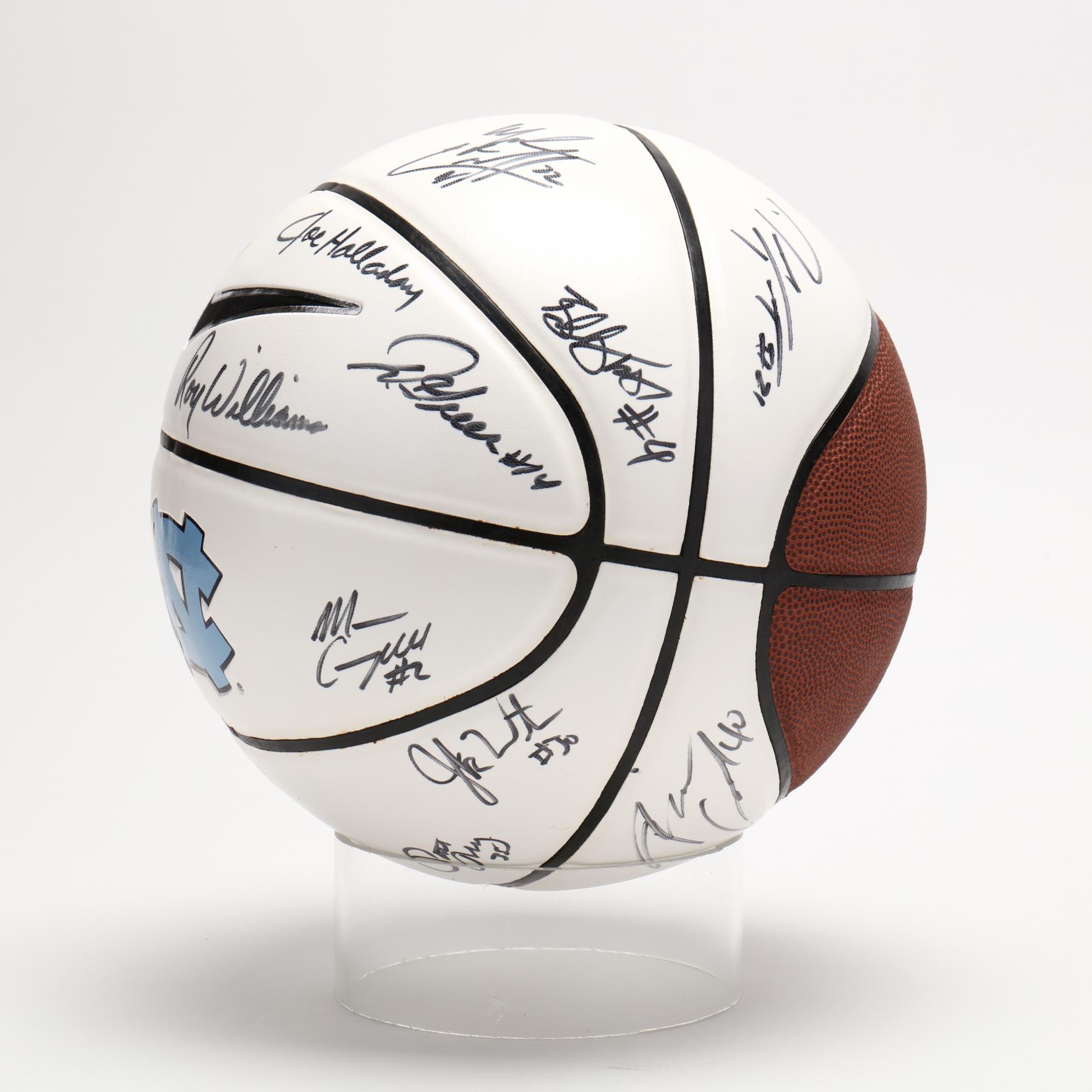 UNC Team Signed Basketball, Roy Williams, Tyler Zeller (Lot 1297